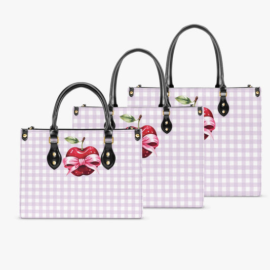 Women's Tote Bag - Rockabilly - Apple Plaid Lilac