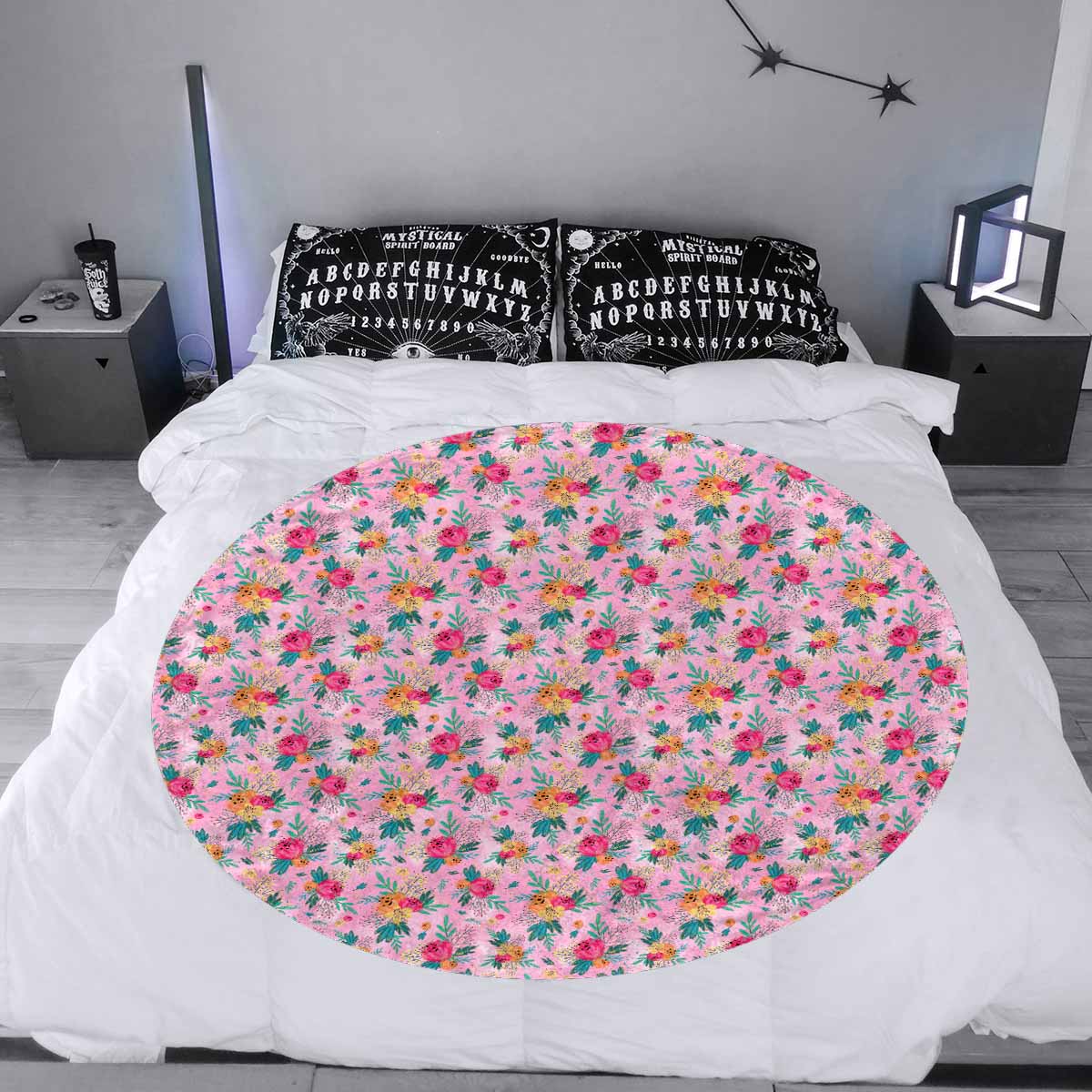 Australian Floral Pink  Circular Micro Fleece Blanket 60"