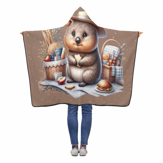 Australian Animal Quokka Awd1329  Hooded Blanket 50"x40"