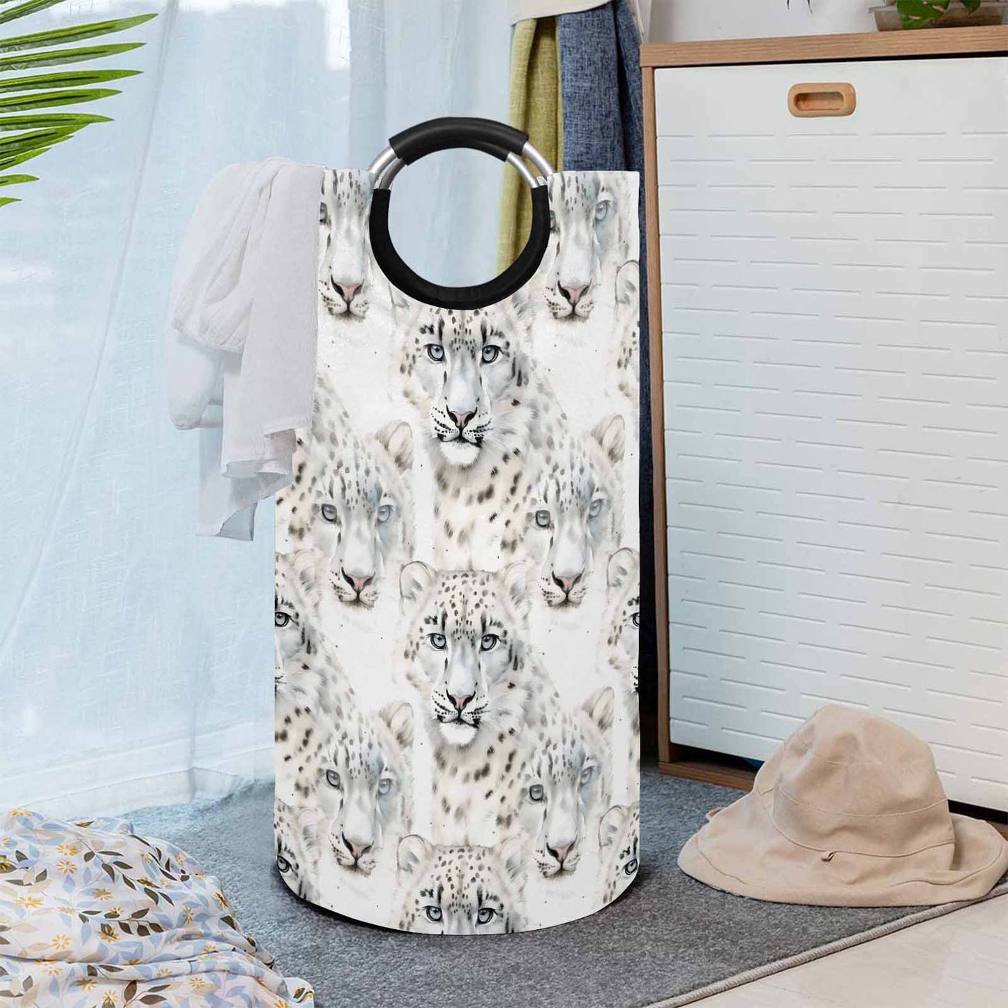 Leopard  Round Laundry Basket