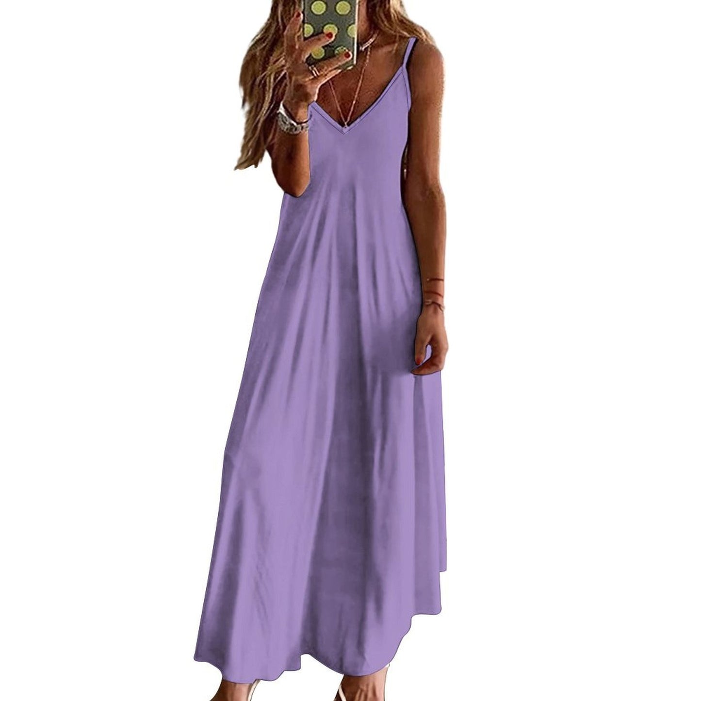 Spaghetti Strap Ankle-Length Dress Long dress Purple Mountain