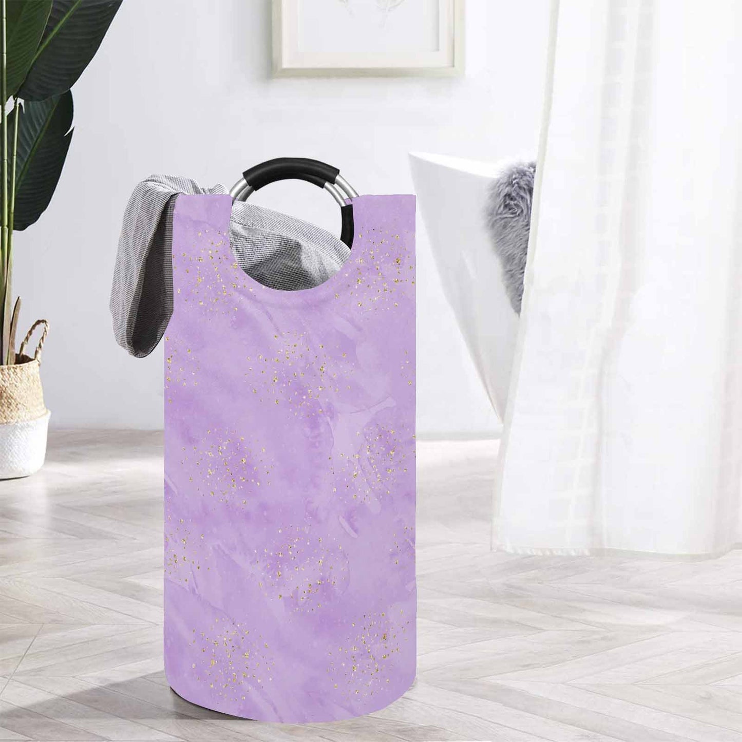 Purple  Round Laundry Basket