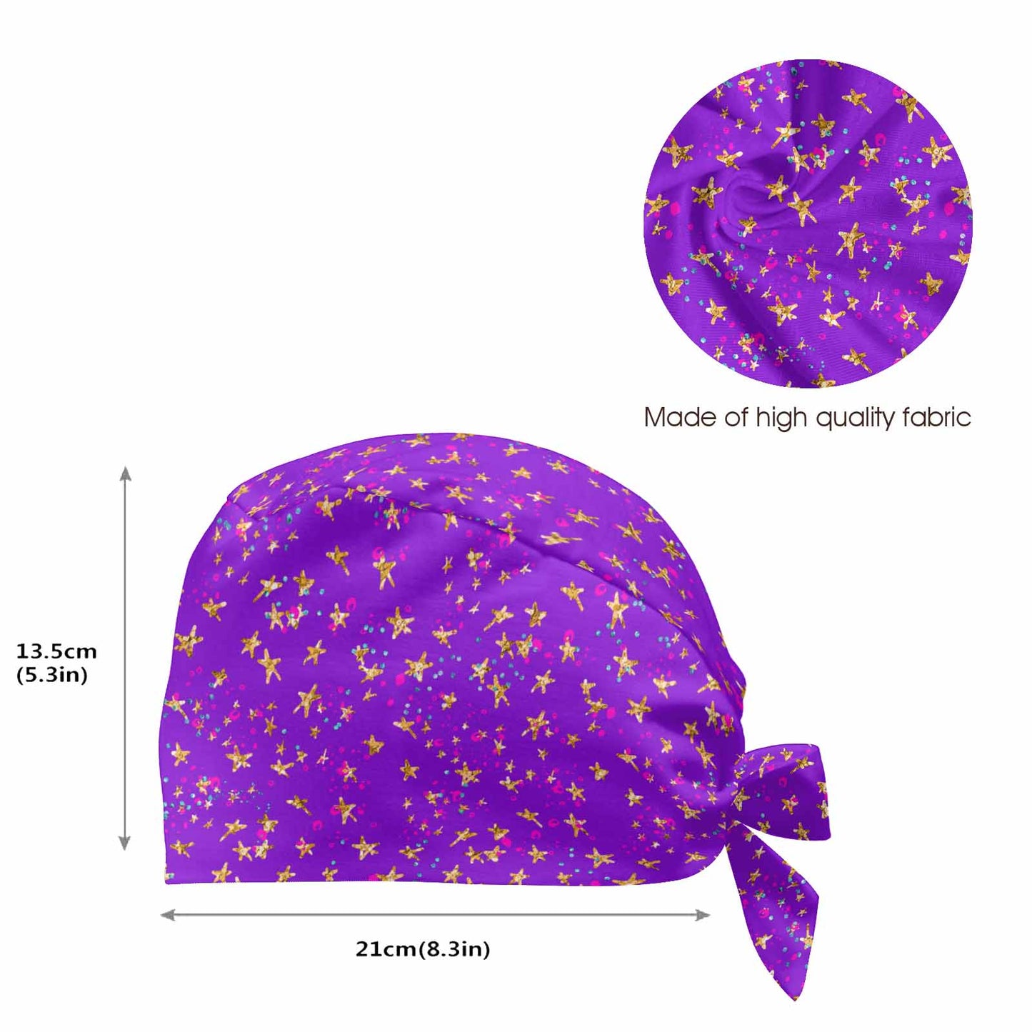 Purple Stars  Scrub Cap