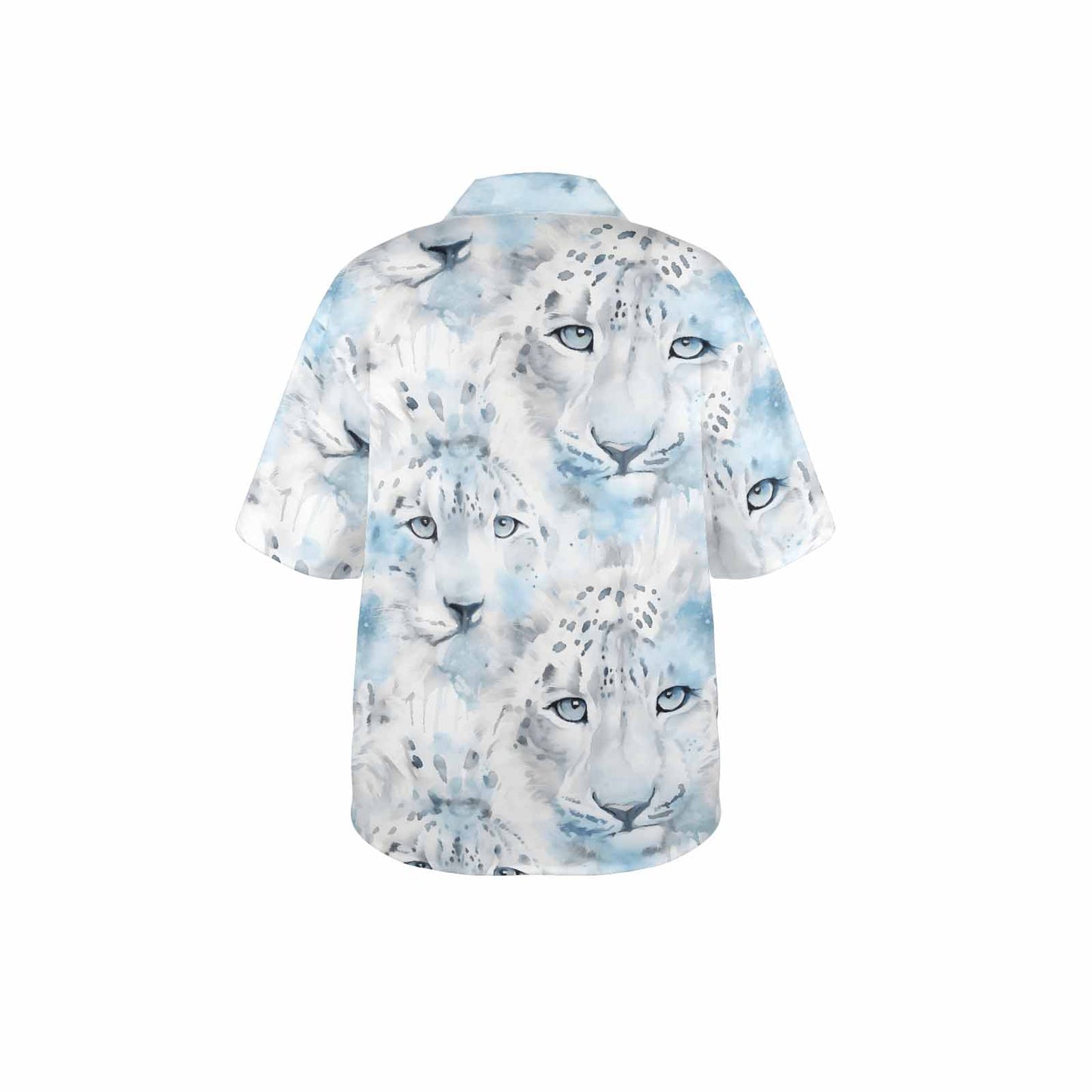 White Leopard  Women's Hawaiian Shirt