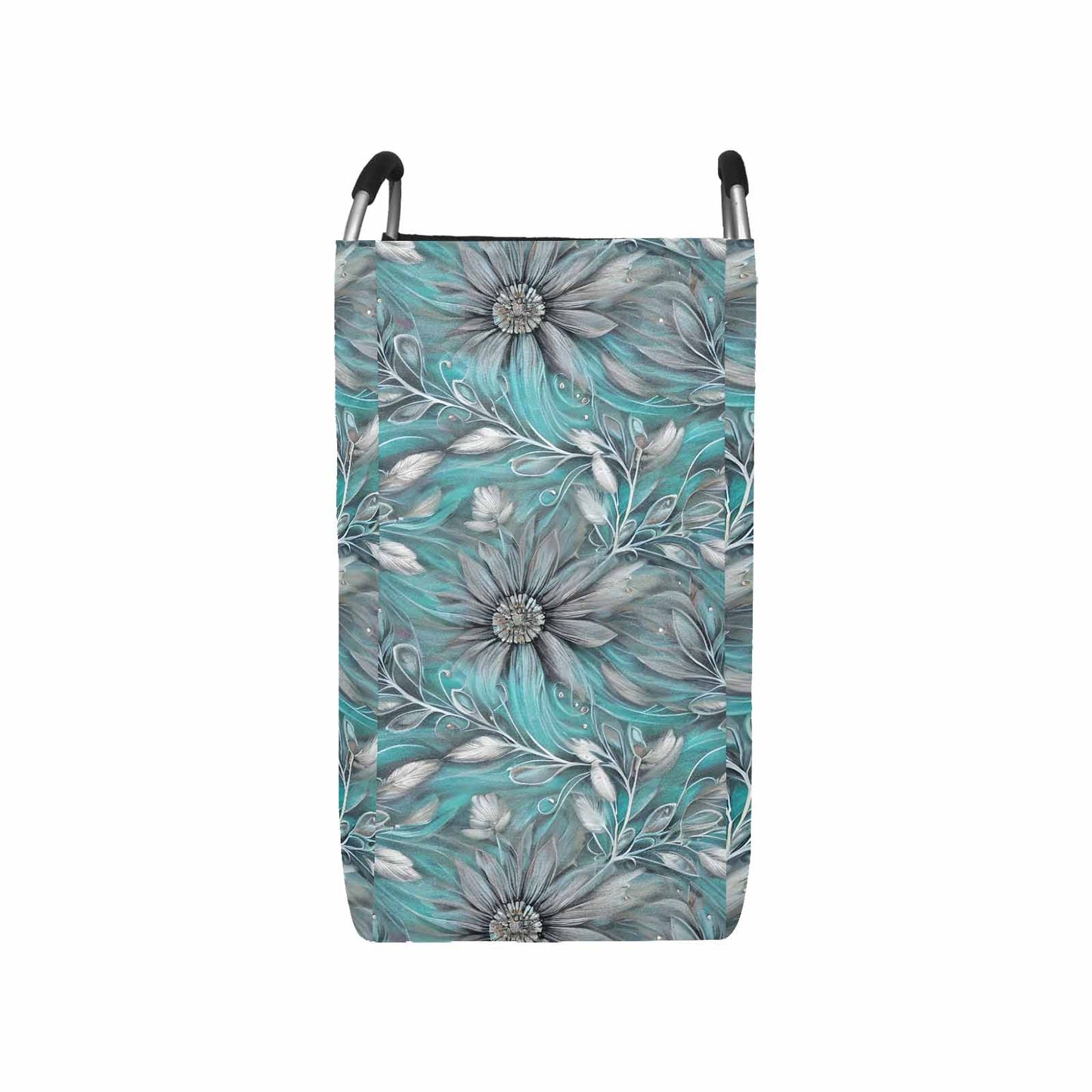 Green Elegant Floral 50  Square Laundry Basket