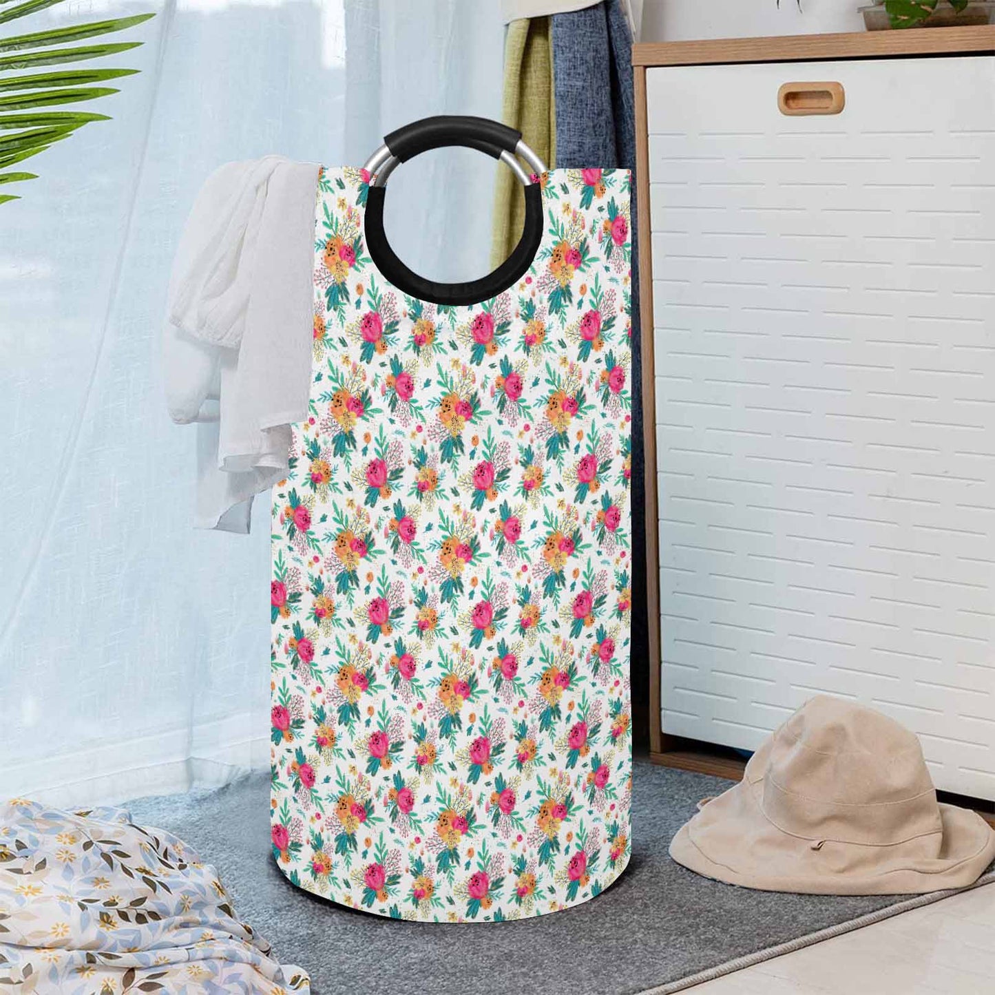 Australian Floral  Round Laundry Basket