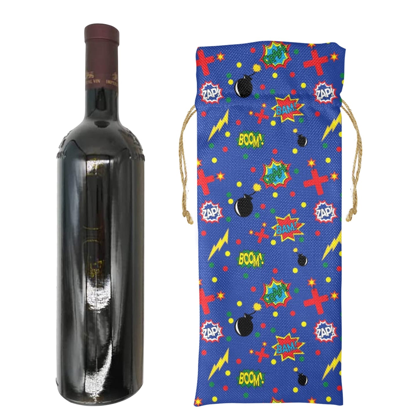 Pop art Linen Wine Bottle Bag