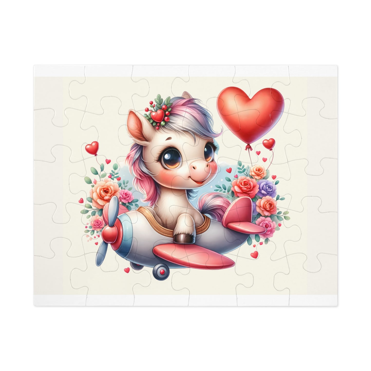 Jigsaw Puzzle, Horse in Plane, Personalised/Non-Personalised (30, 110, 252, 500,1000-Piece)