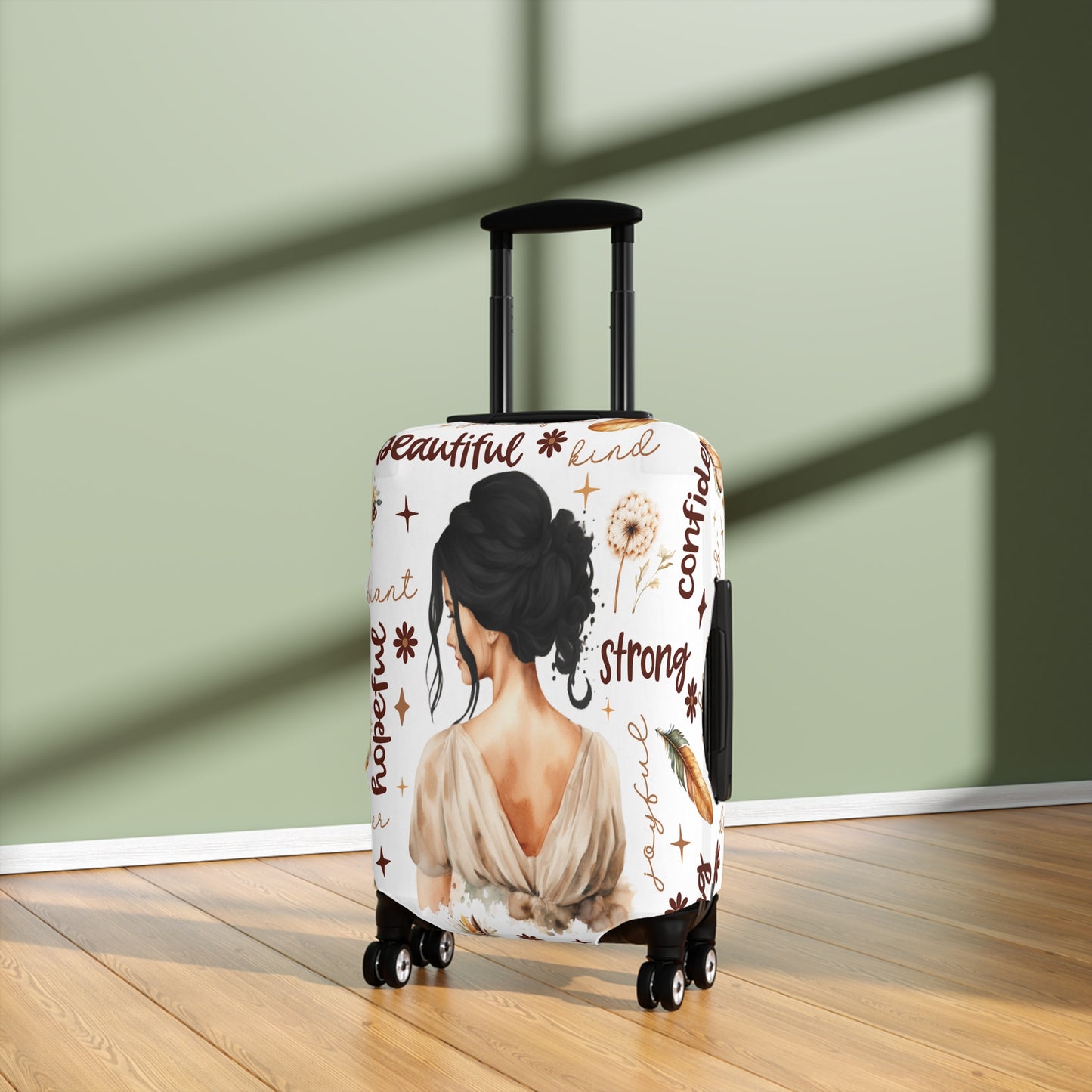 Luggage Cover, Affirmations, Black Hair, awd-502