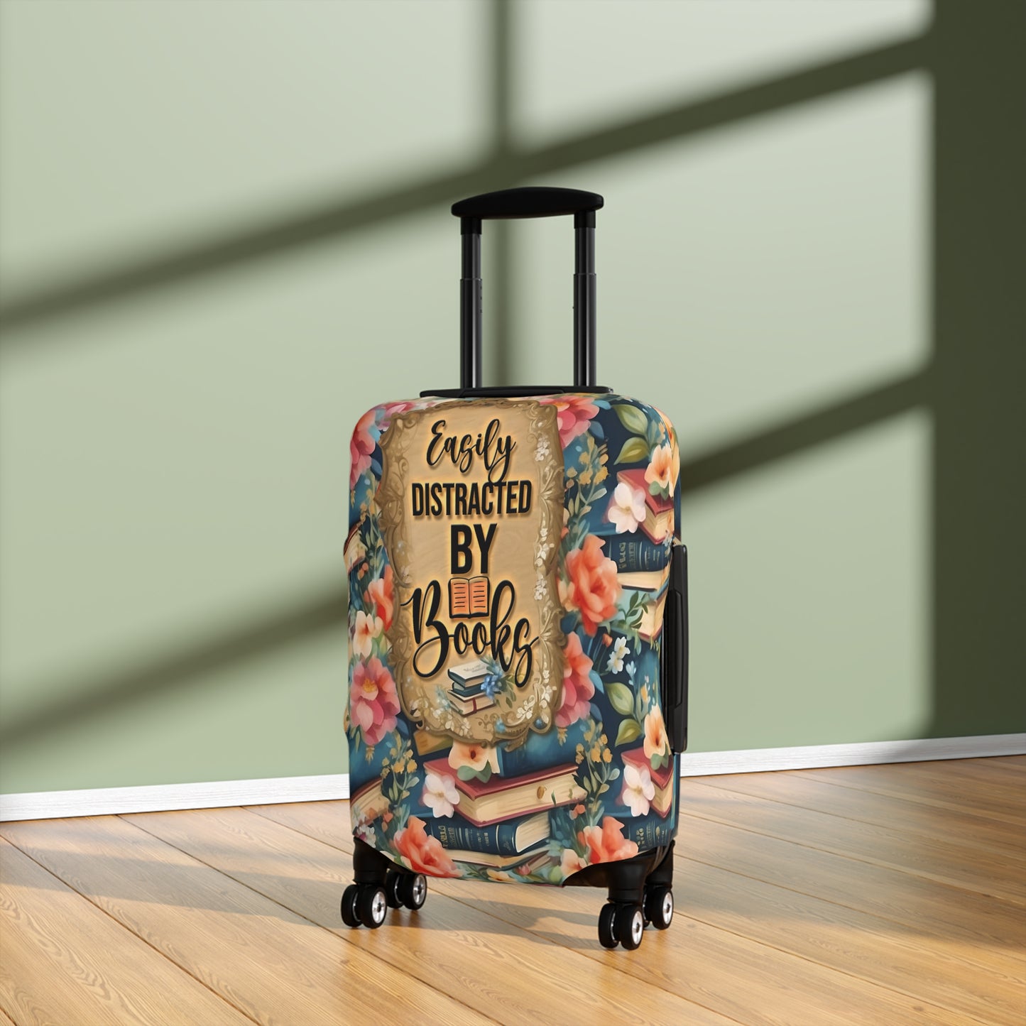 Luggage Cover, Easily distracted by Books, awd-1735