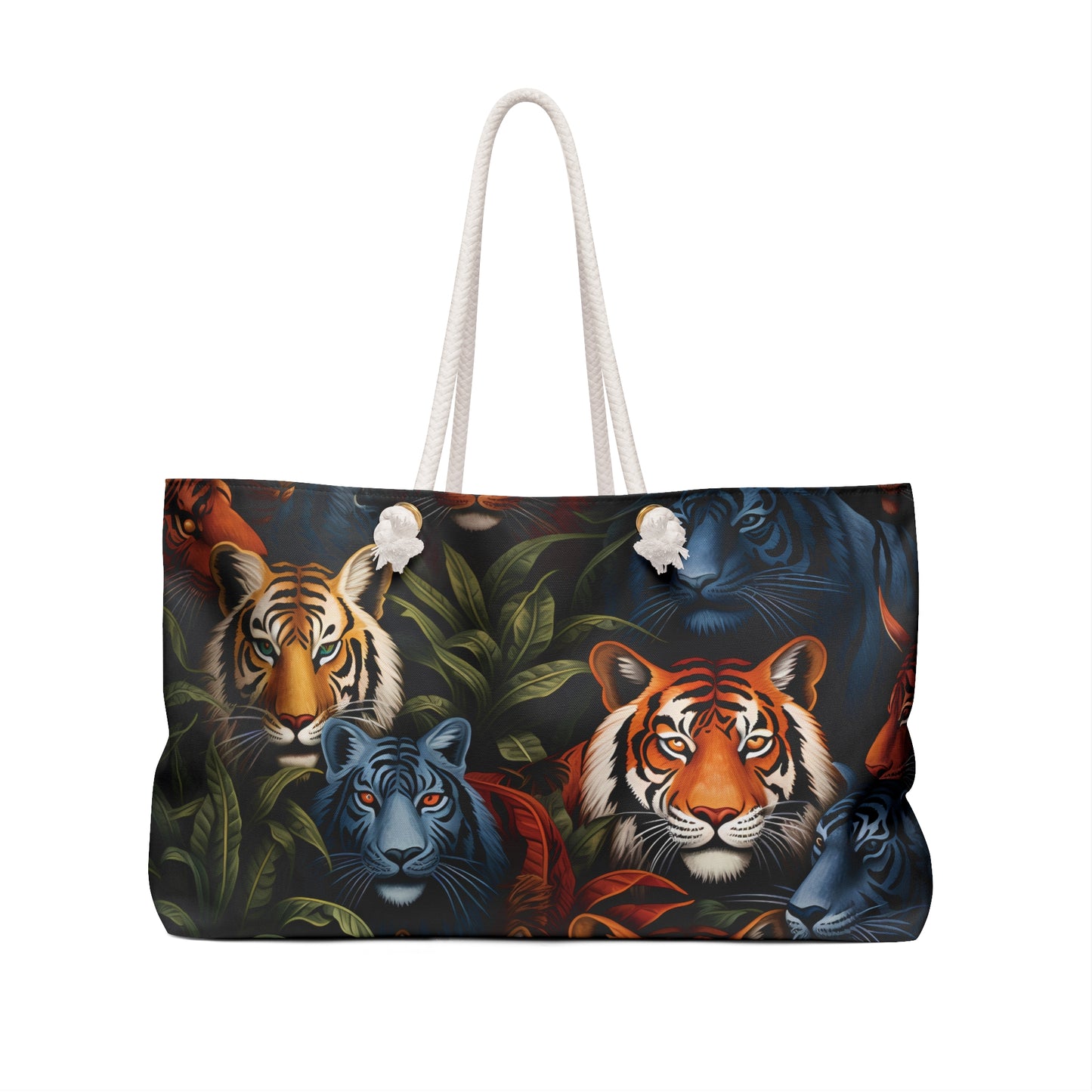 Personalised/Non-Personalised Weekender Bag, Wild Animals, Tigers, Large Weekender Bag, Beach Bag, Book Bag