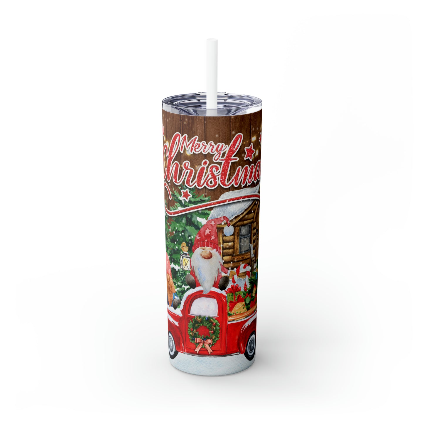 Skinny Tumbler with Straw, 20oz, Christmas, awd-282