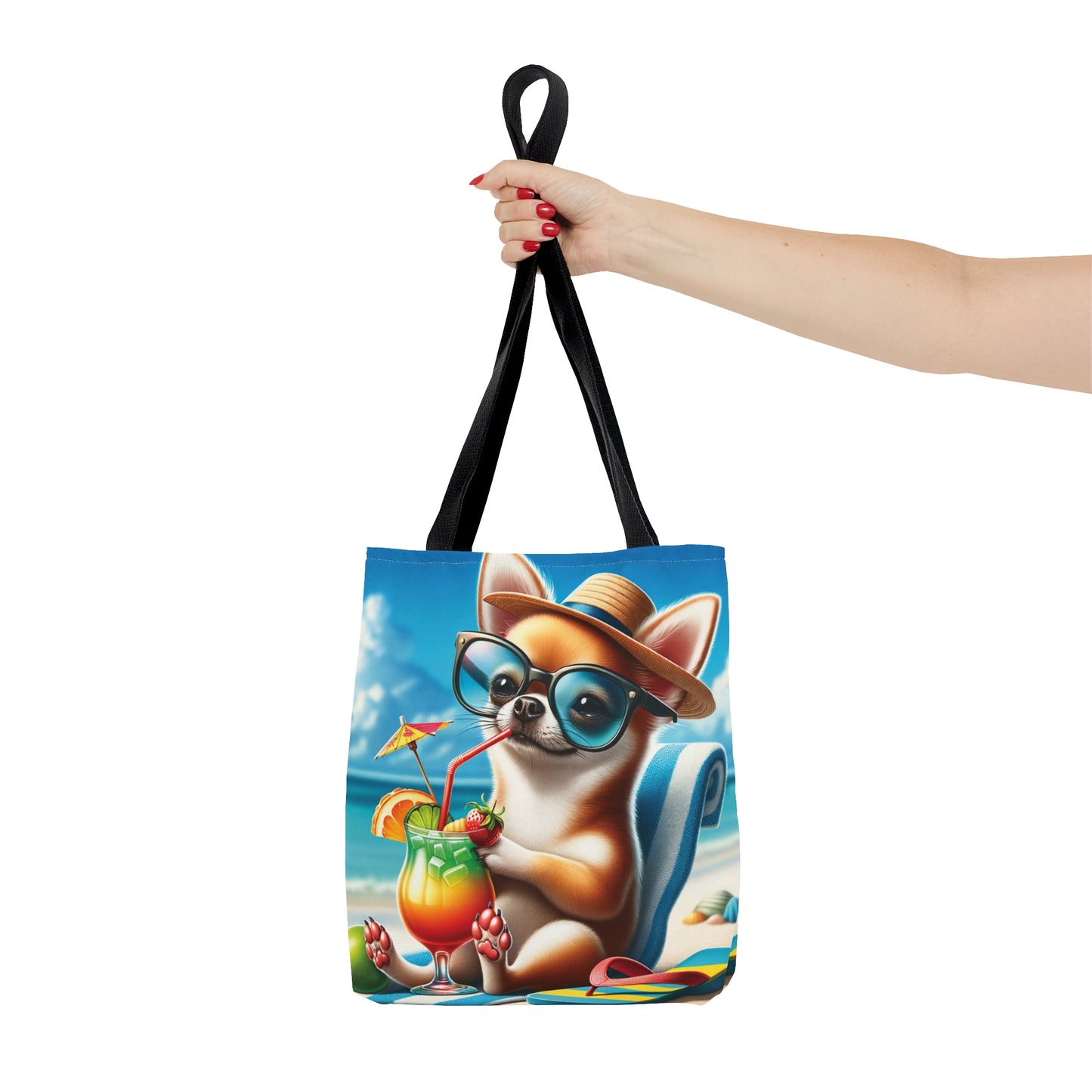 Tote Bag, Dog on Beach, Chihuahua, Tote bag, awd-1205