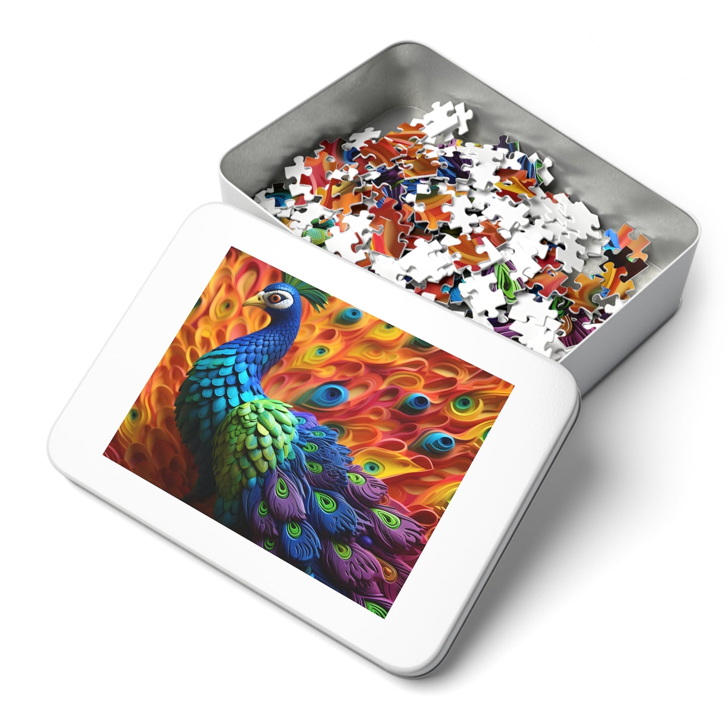Puzzle, Peacock, Personalised/Non-Personalised (30, 110, 252, 500,1000-Piece) awd-575