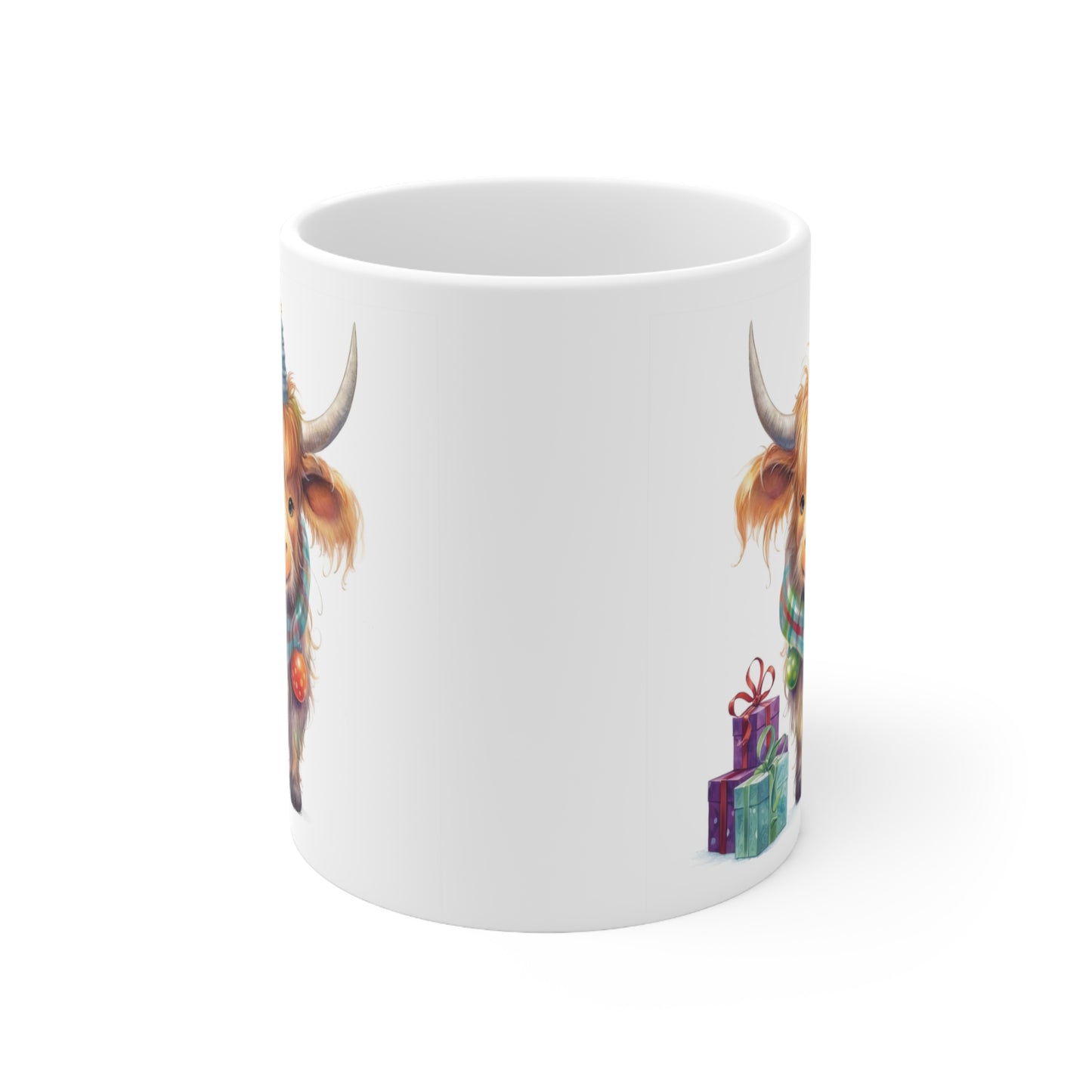 Personalised/Non Personalised Highland Cow, Ceramic Mug 11oz, Highland Cow Mug