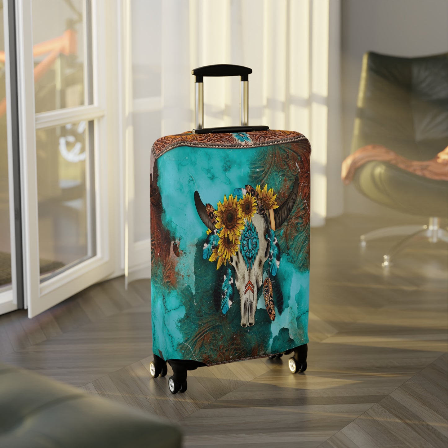 Luggage Cover, Country and Western, skull, awd-032