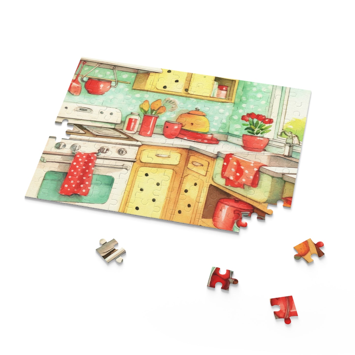 Personalised/Non-Personalised Puzzle, 1950's Kitchen (120, 252, 500-Piece)