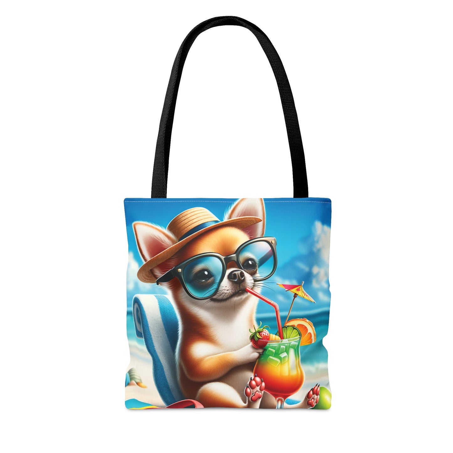 Tote Bag, Dog on Beach, Chihuahua, Tote bag, awd-1205