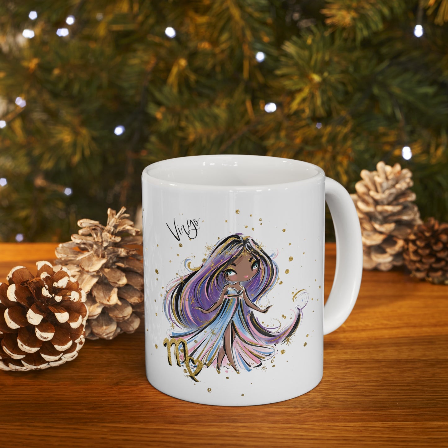 Personalised/Non Personalised Zodiac Sign, Virgo, Ceramic Mug 11oz