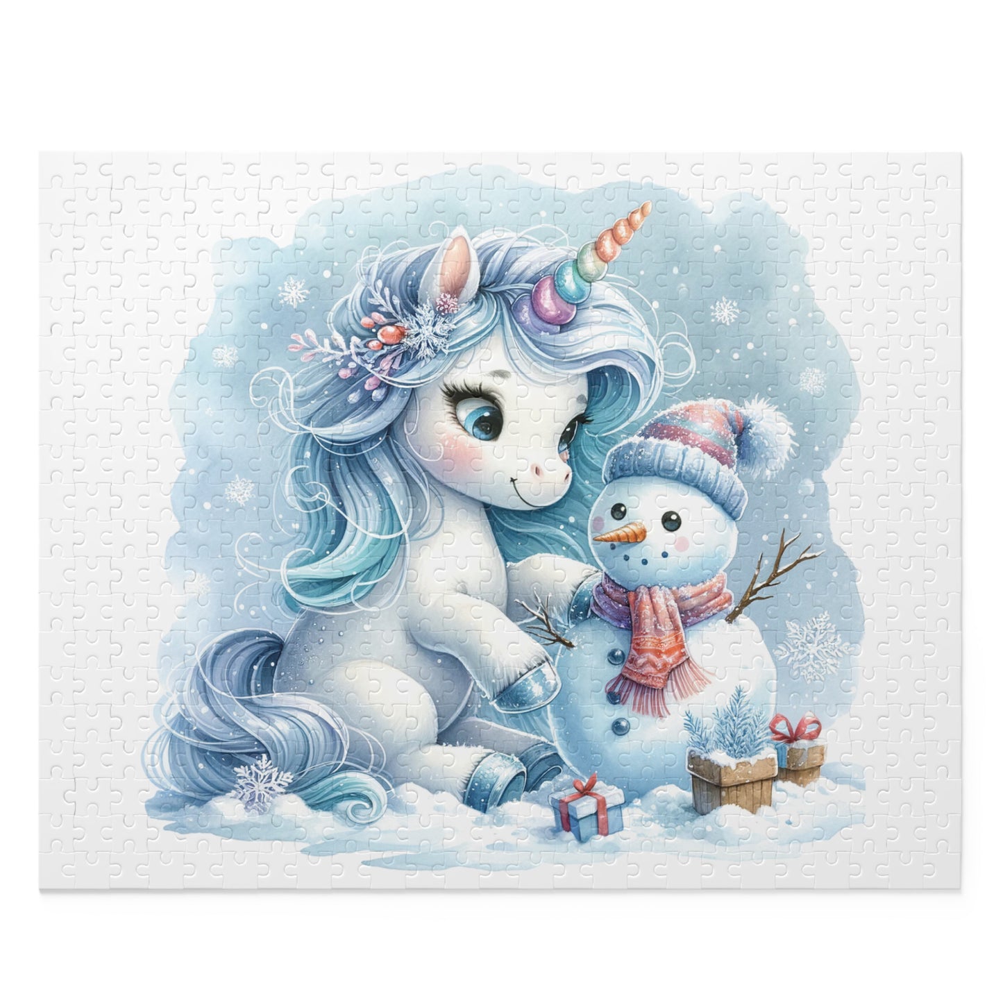 Personalised/Non-Personalised Puzzle, Christmas, Unicorn (120, 252, 500-Piece)