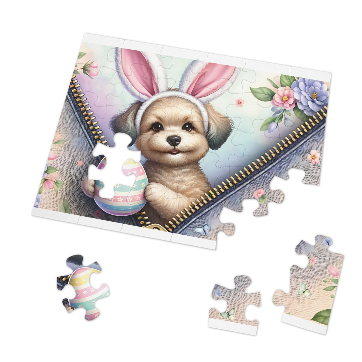 Jigsaw Puzzle, Easter, Dog with Bunny Ears, Personalised/Non-Personalised (30, 110, 252, 500,1000-Piece)