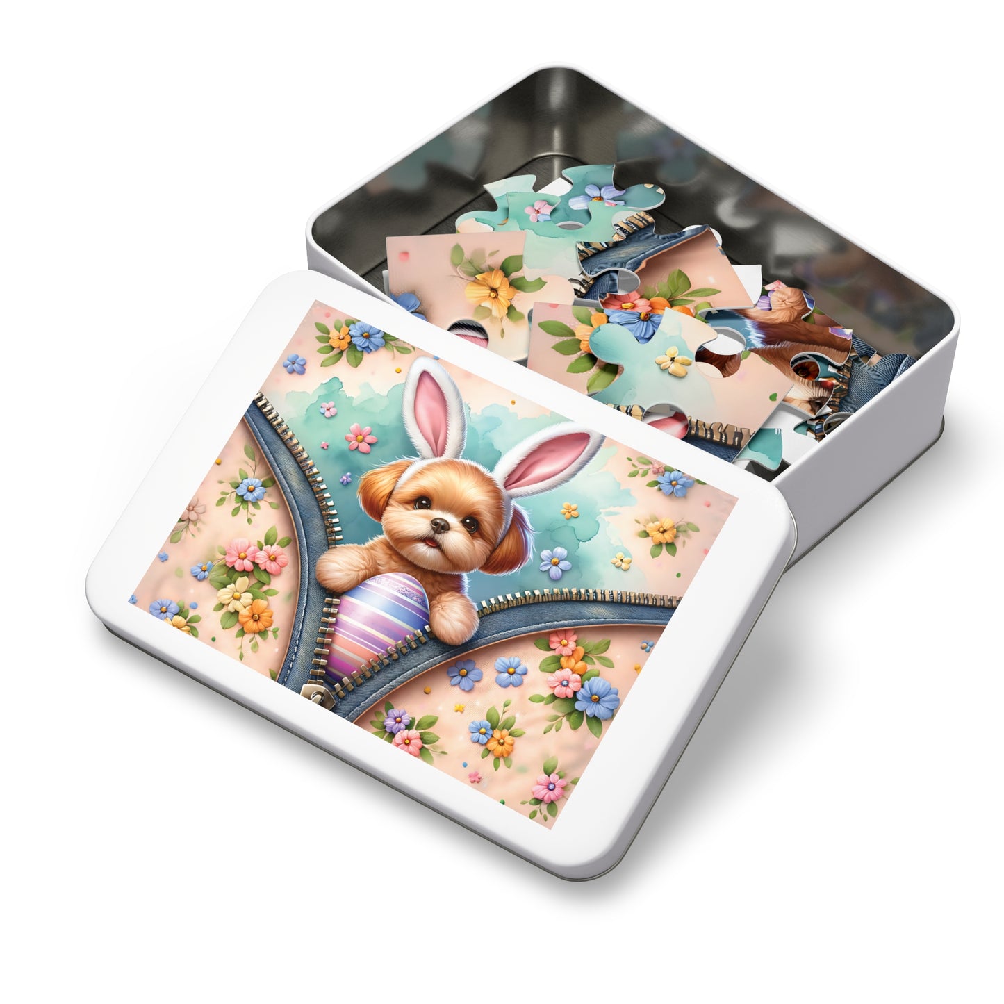 Jigsaw Puzzle, Easter, Dog with Bunny Ears, Personalised/Non-Personalised (30, 110, 252, 500,1000-Piece) Awd-1309