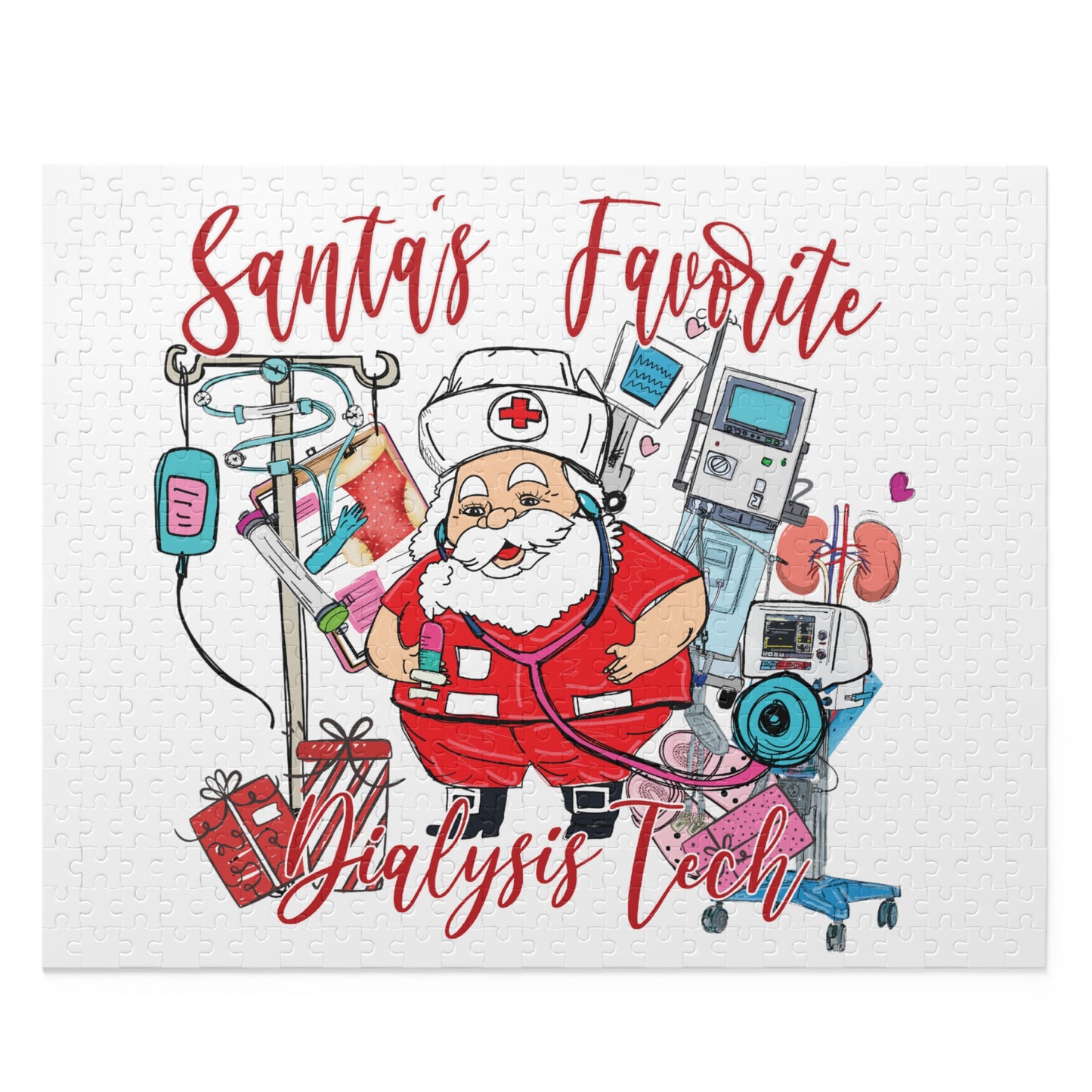 Personalised/Non-Personalised Puzzle, Santa's Favorite Dialysis Tech (120, 252, 500-Piece)