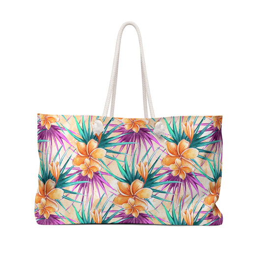 Weekender Bag, Summer Floral, Large Weekender Bag, Beach Bag, Book Bag