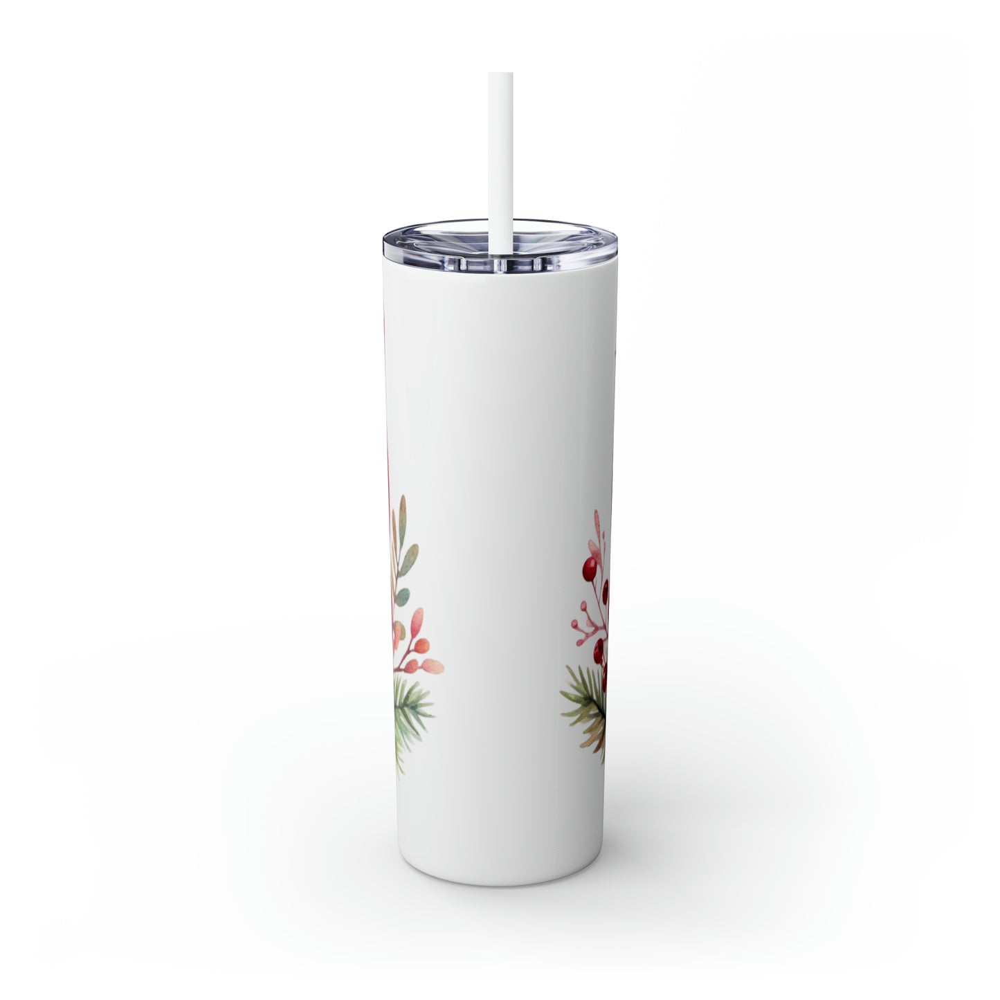 Skinny Tumbler with Straw, 20oz, Owl