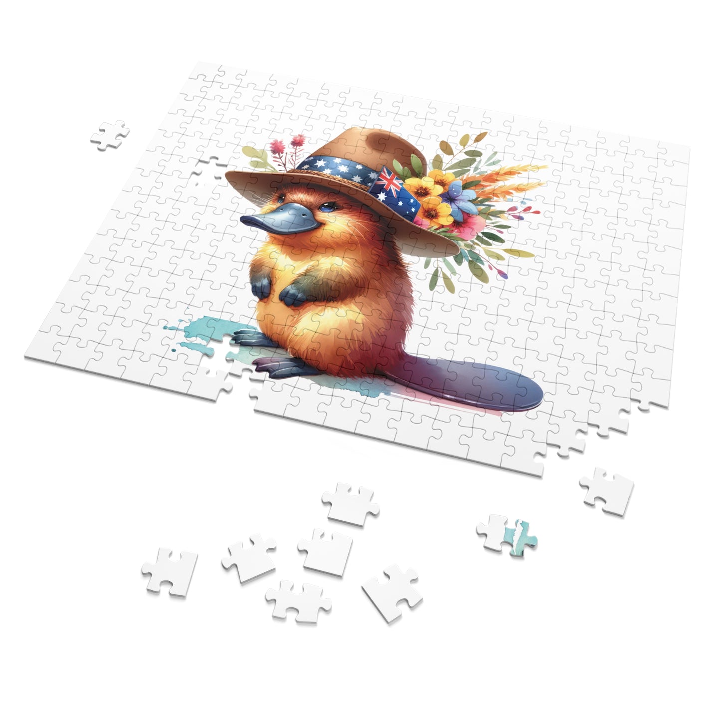 Jigsaw Puzzle in Tin, Australian Animals, Platypus, Personalised/Non-Personalised, awd-1319 (30, 110, 252, 500,1000-Piece)