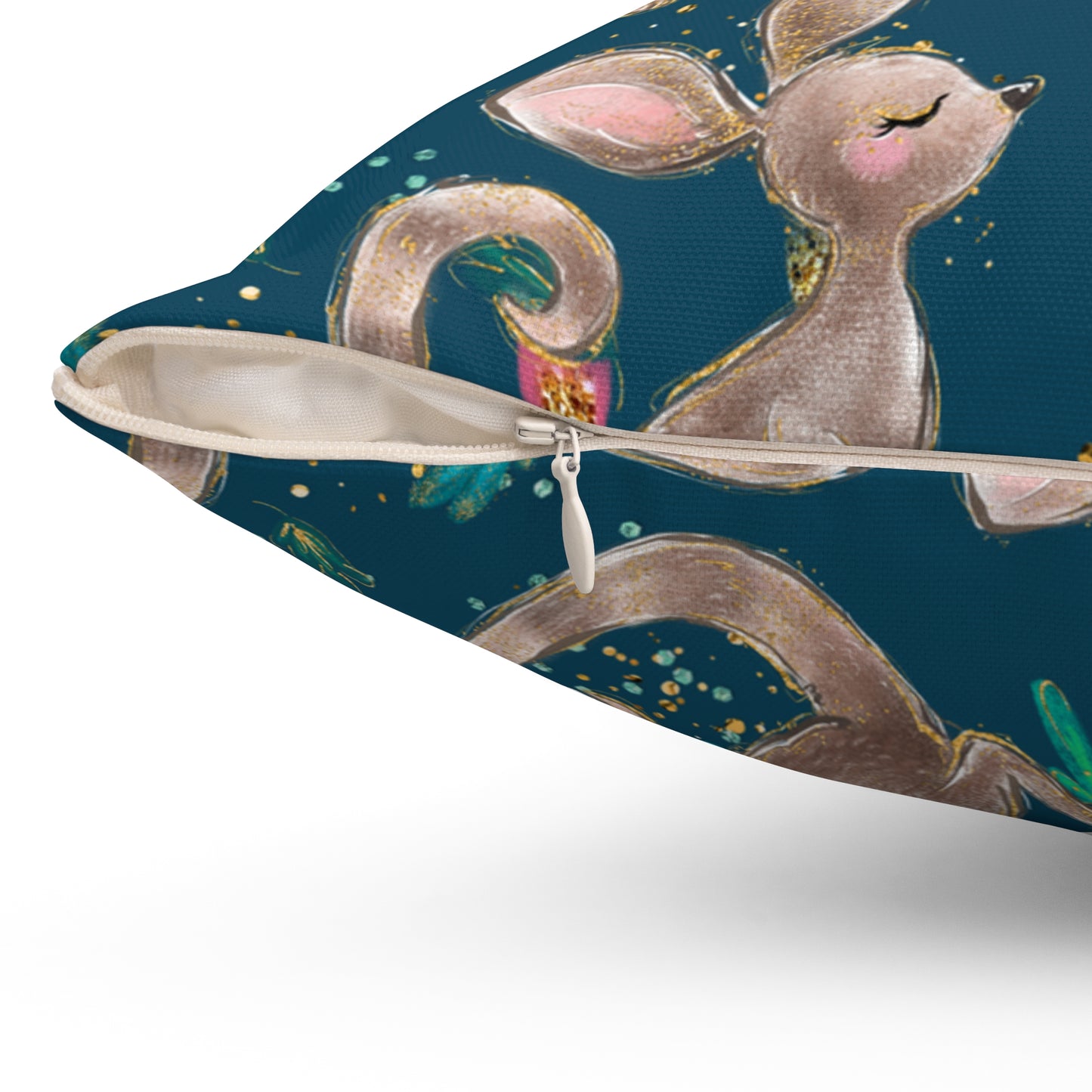 Spun Polyester Square Pillow, Australian Kangaroos