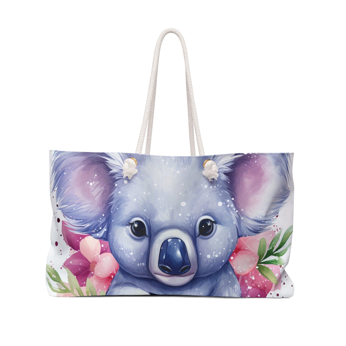 Personalised/Non-Personalised Weekender Bag, Koala, Large Weekender Bag, Beach Bag, Book Bag