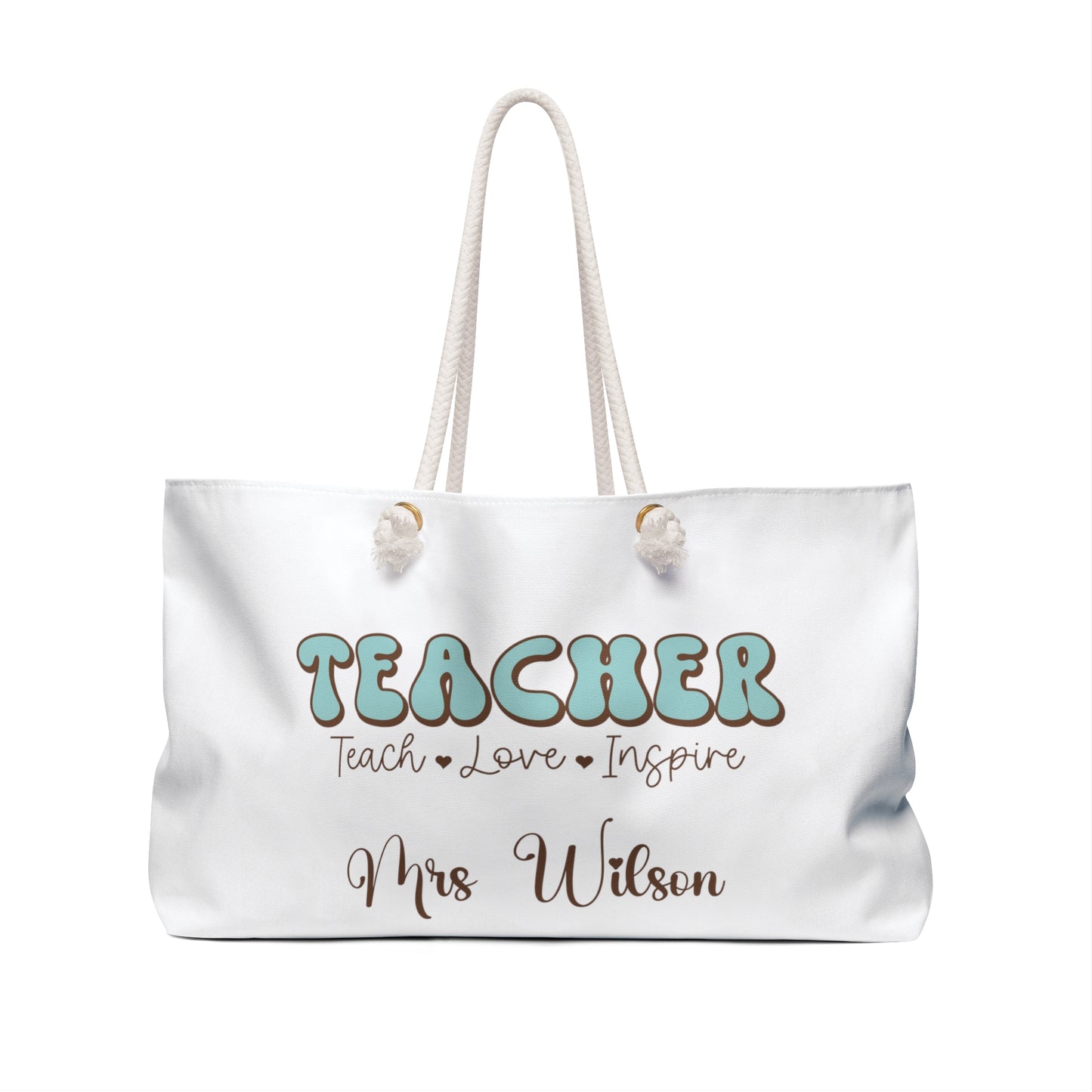 Personalised Weekender Bag, Teacher, Large Weekender Bag, Beach Bag, Teacher Bag