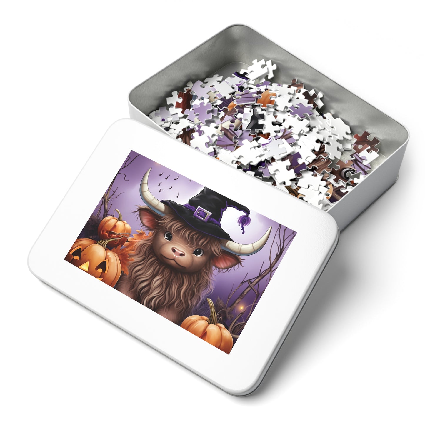 Jigsaw Puzzle, Highland Cow, Personalised/Non-Personalised (30, 110, 252, 500,1000-Piece)