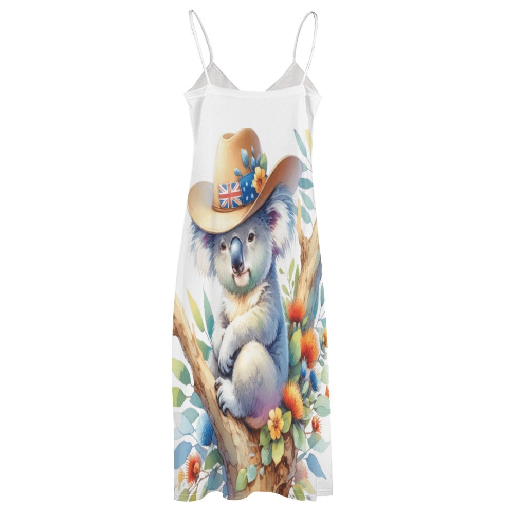 Australian Animals Koala Spaghetti Strap Ankle-Length Dress Long dress