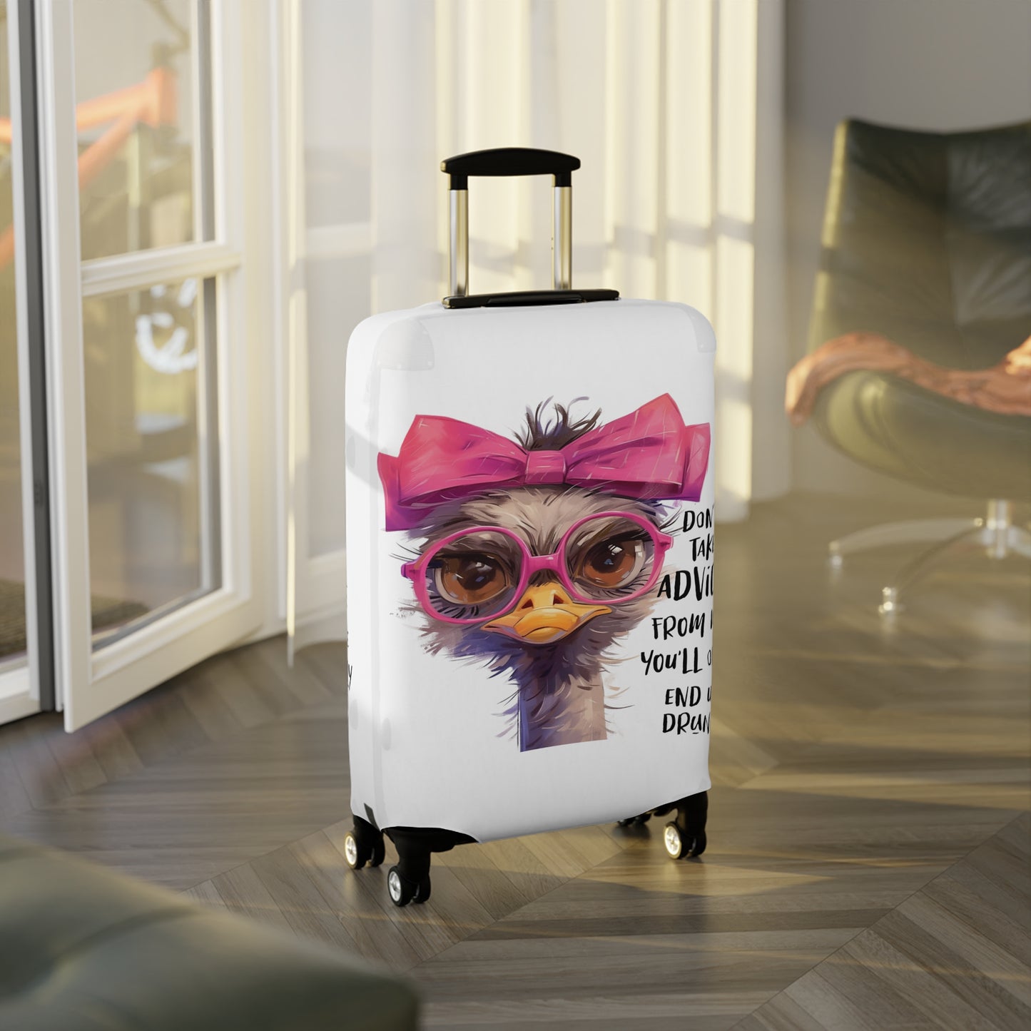 Luggage Cover, Emu, Don't take advice from me you'll only end up drunk, awd-4027