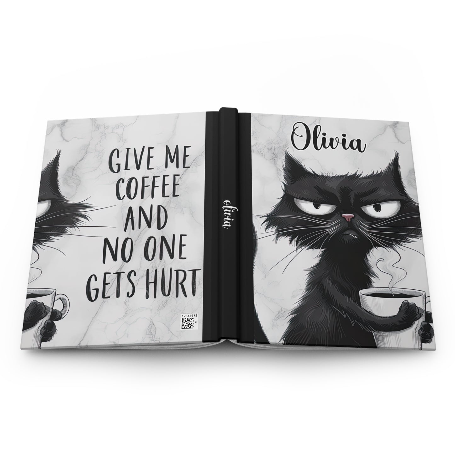 Personalised Hardcover Journal Matte, Cat, awd-1479