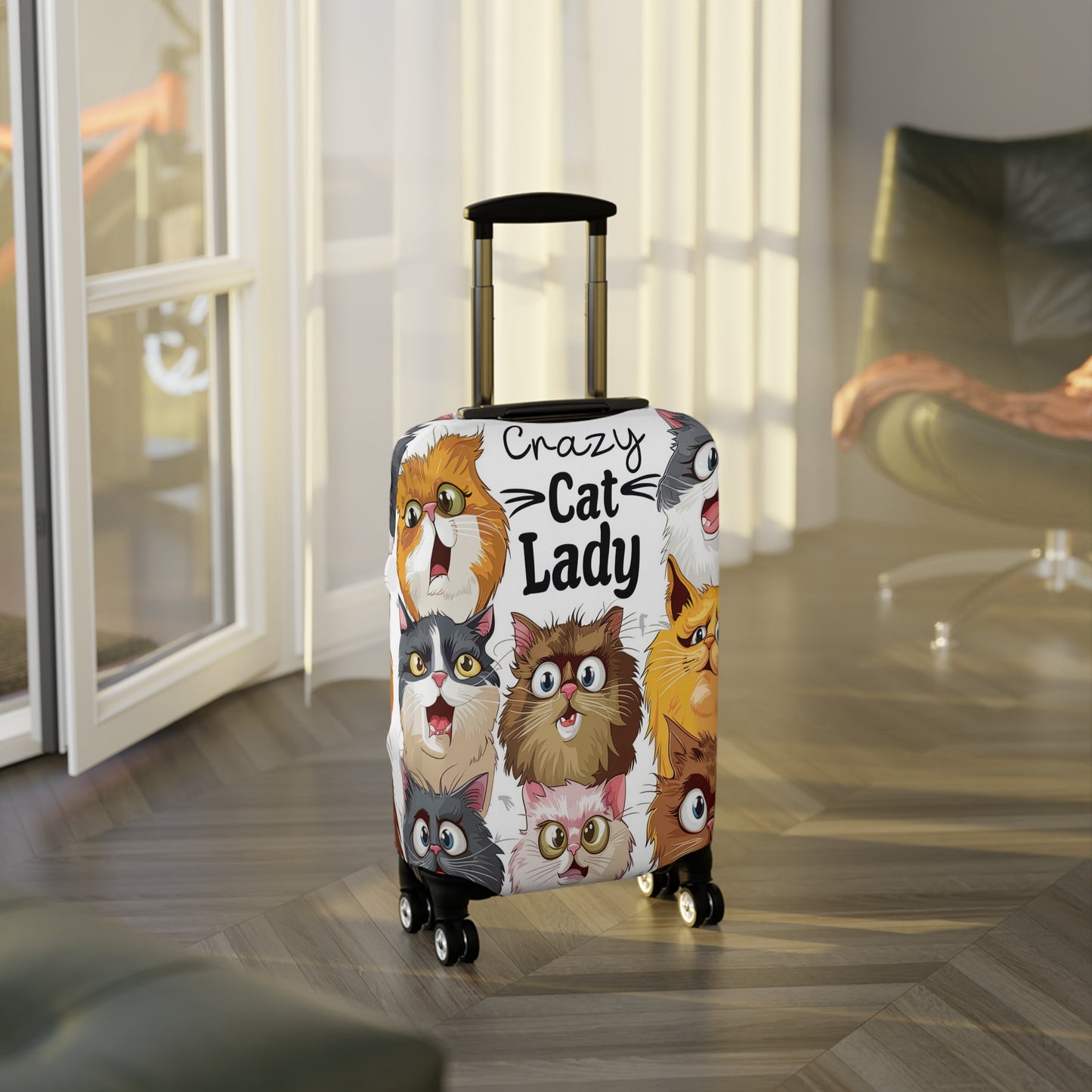 Luggage Cover, Crazy Cat Lady, awd-1489