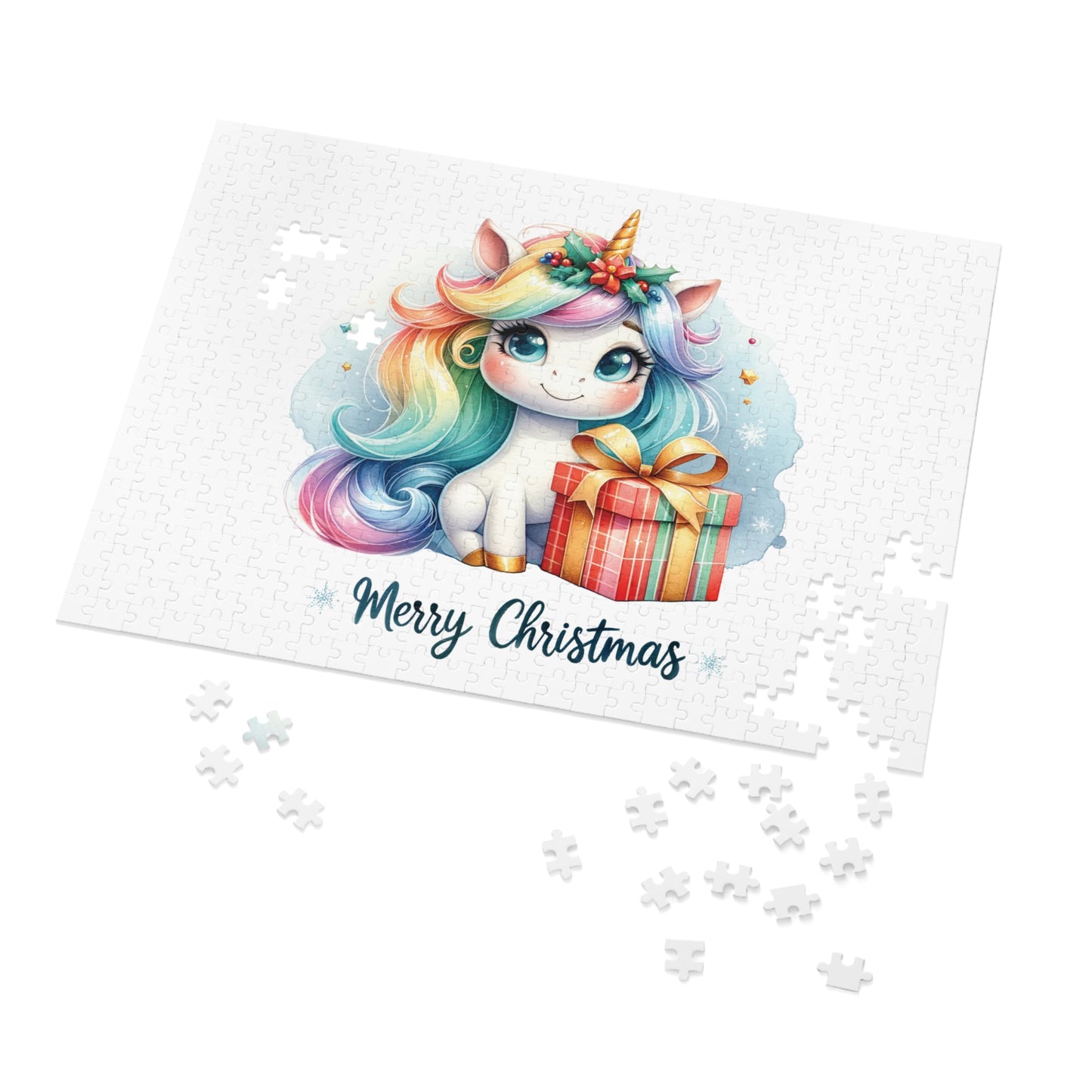 Jigsaw Puzzle, Christmas, Unicorn, Personalised/Non-Personalised (30, 110, 252, 500,1000-Piece)