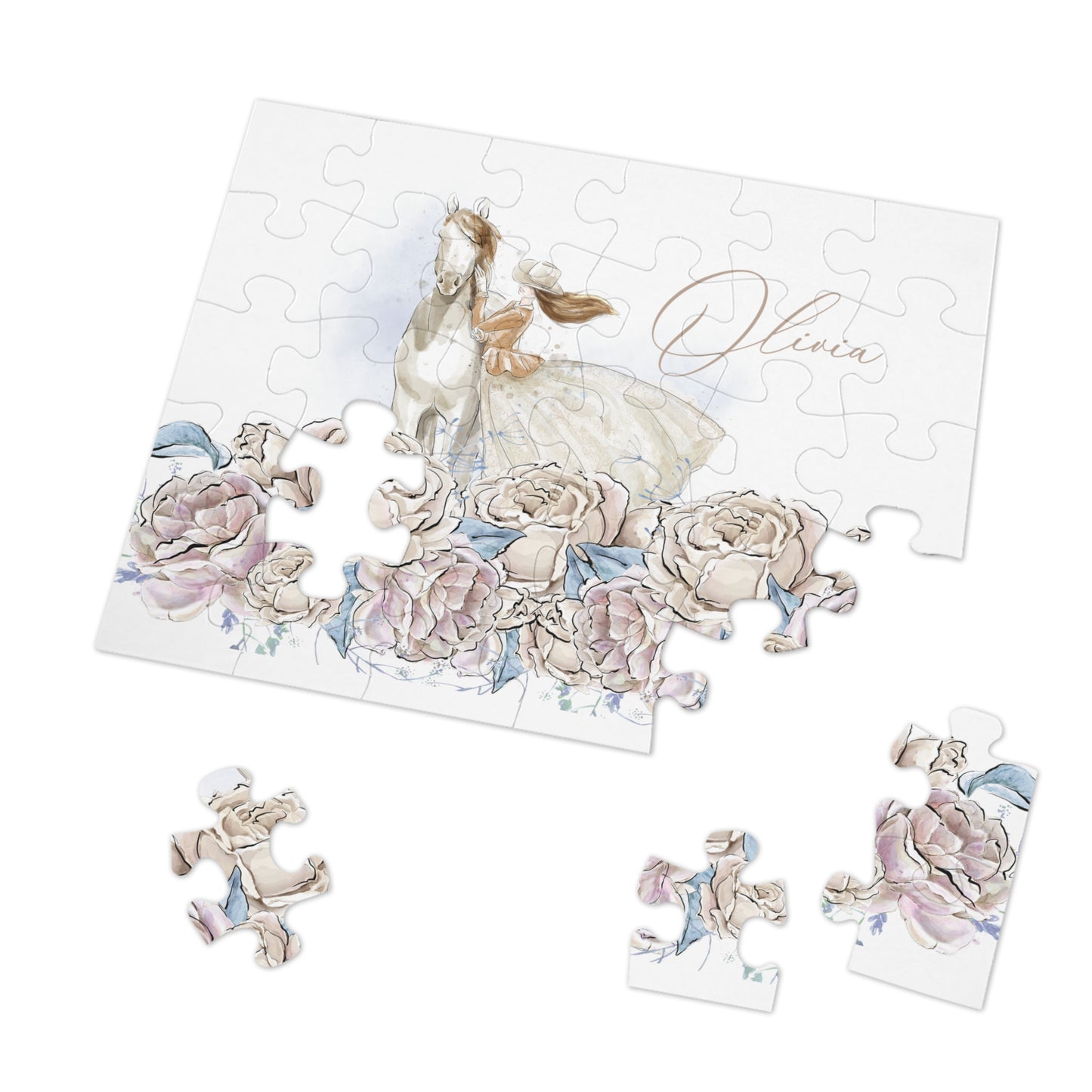 Jigsaw Puzzle, Western, Romance Floral, Personalised/Non-Personalised (30, 110, 252, 500,1000-Piece)