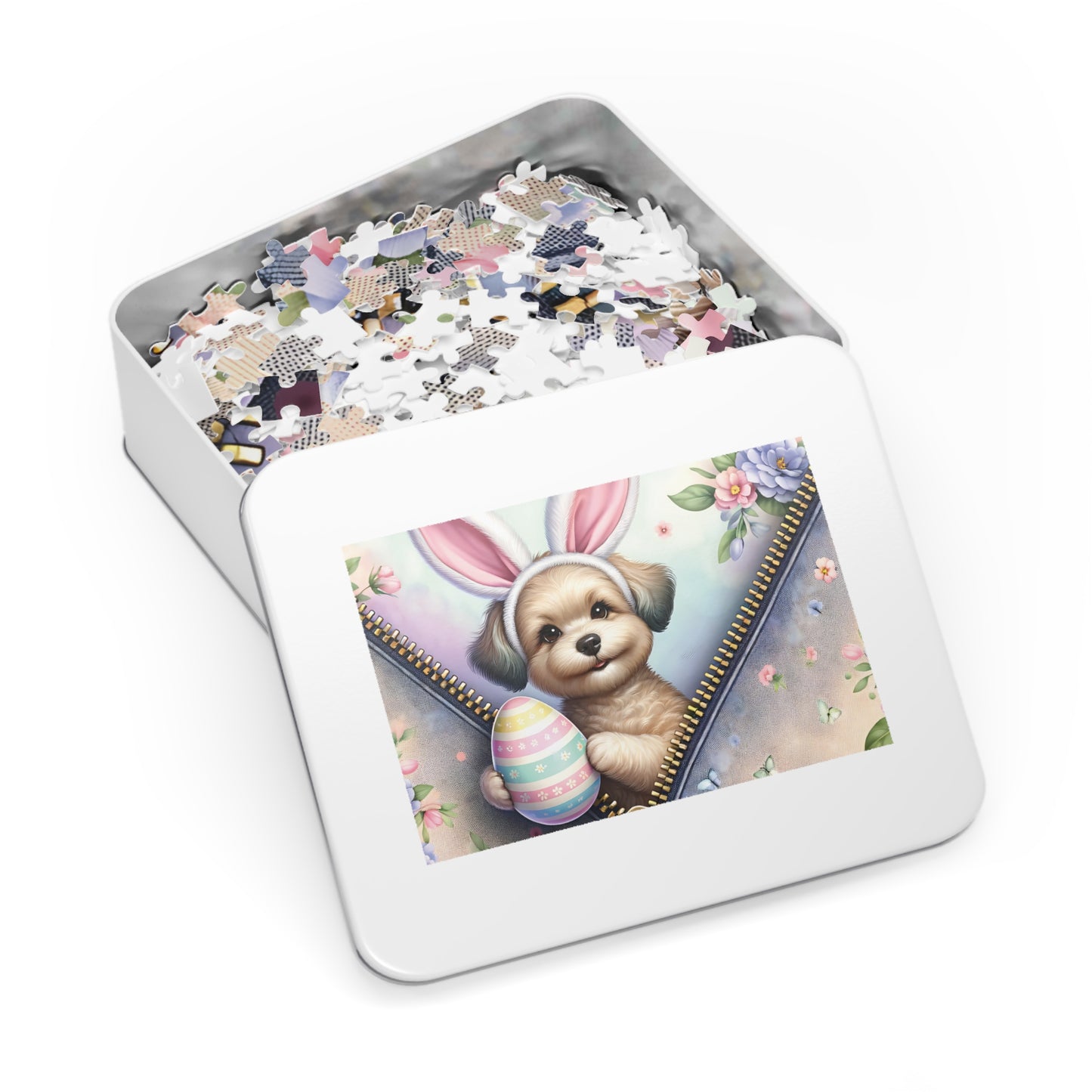 Jigsaw Puzzle, Easter, Dog with Bunny Ears, Personalised/Non-Personalised (30, 110, 252, 500,1000-Piece) Awd-1310