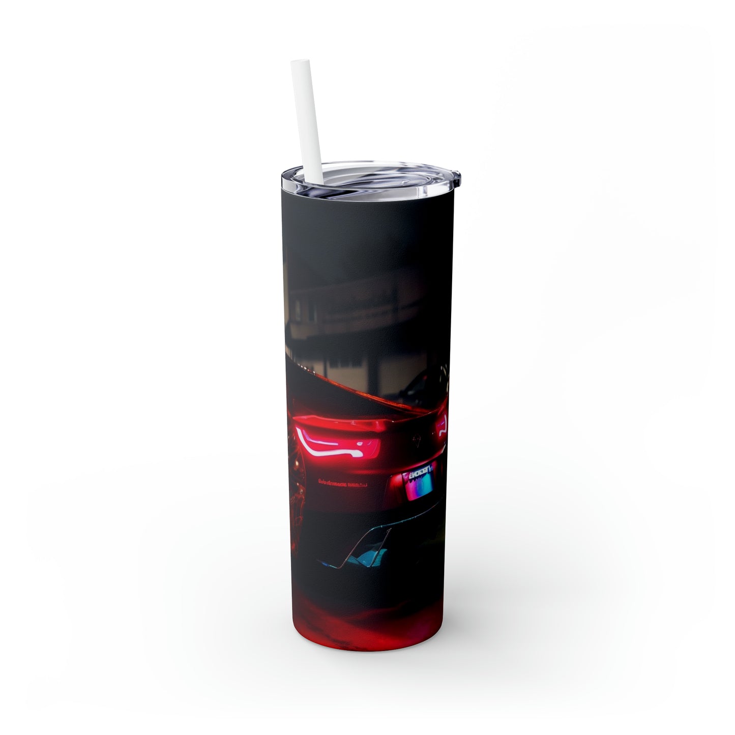 Skinny Tumbler with Straw, 20oz, Car