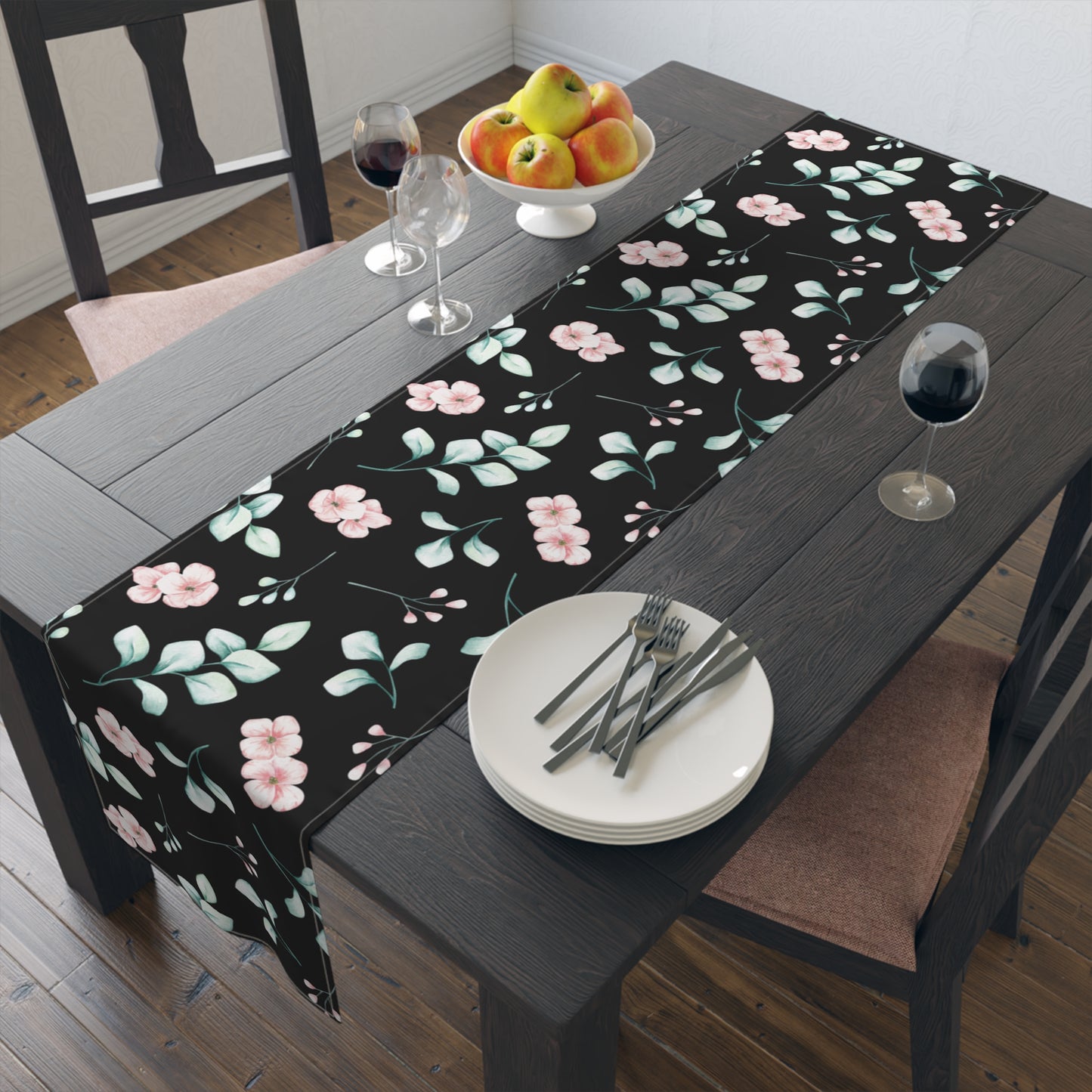 Floral Table Runner, Cotton Twill and Poly Available