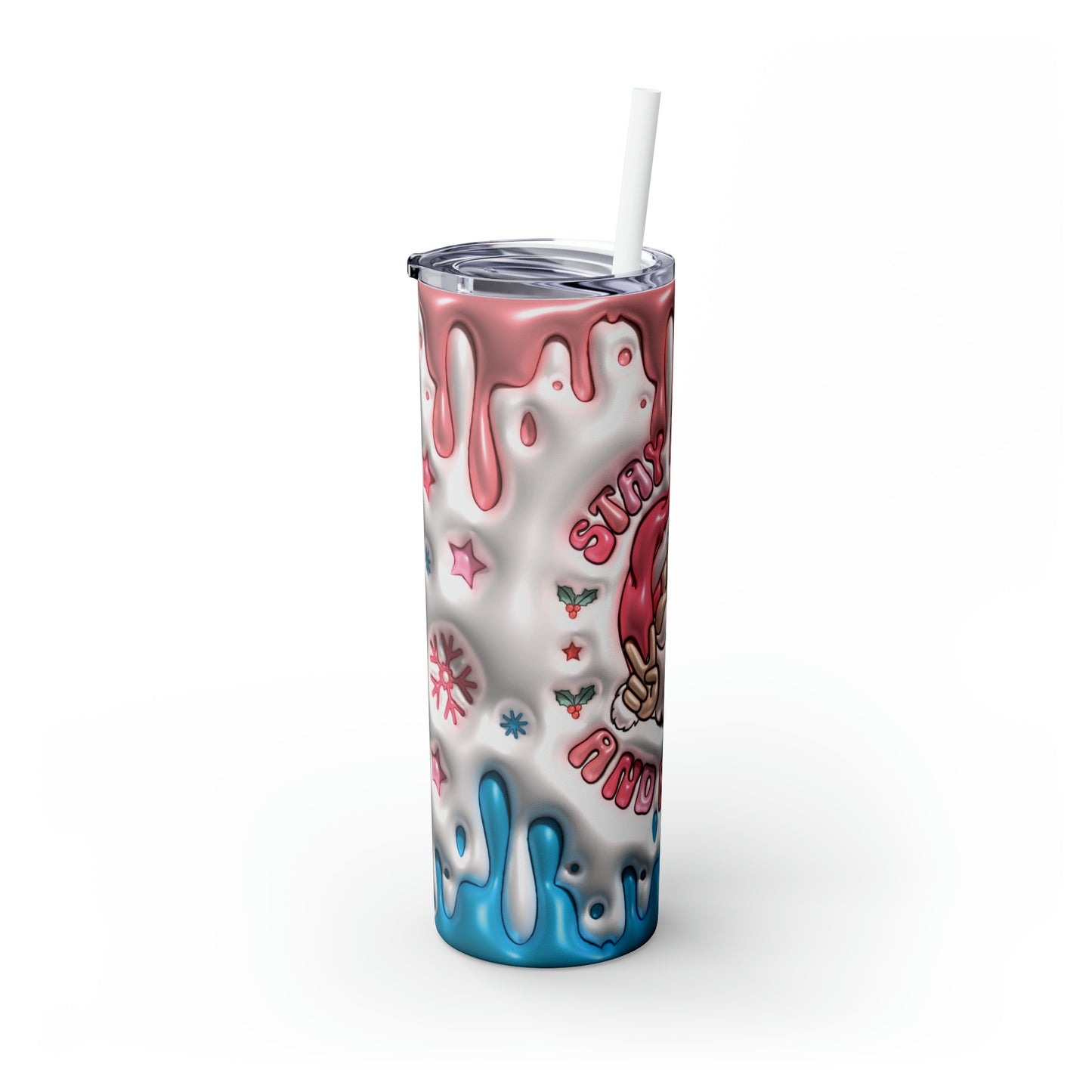 Skinny Tumbler with Straw, 20oz, Stay Merry & Bright