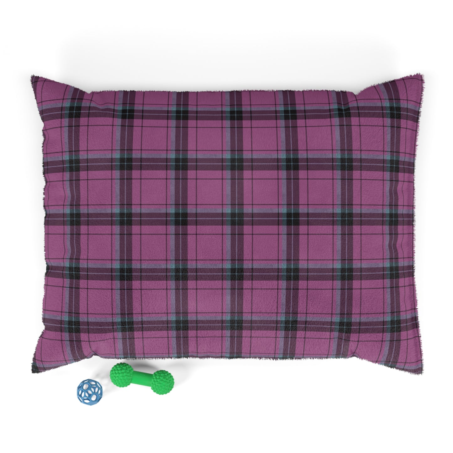 Luxury Pet Bed, feather soft fleece, Scottish Tartan, Pink & Black