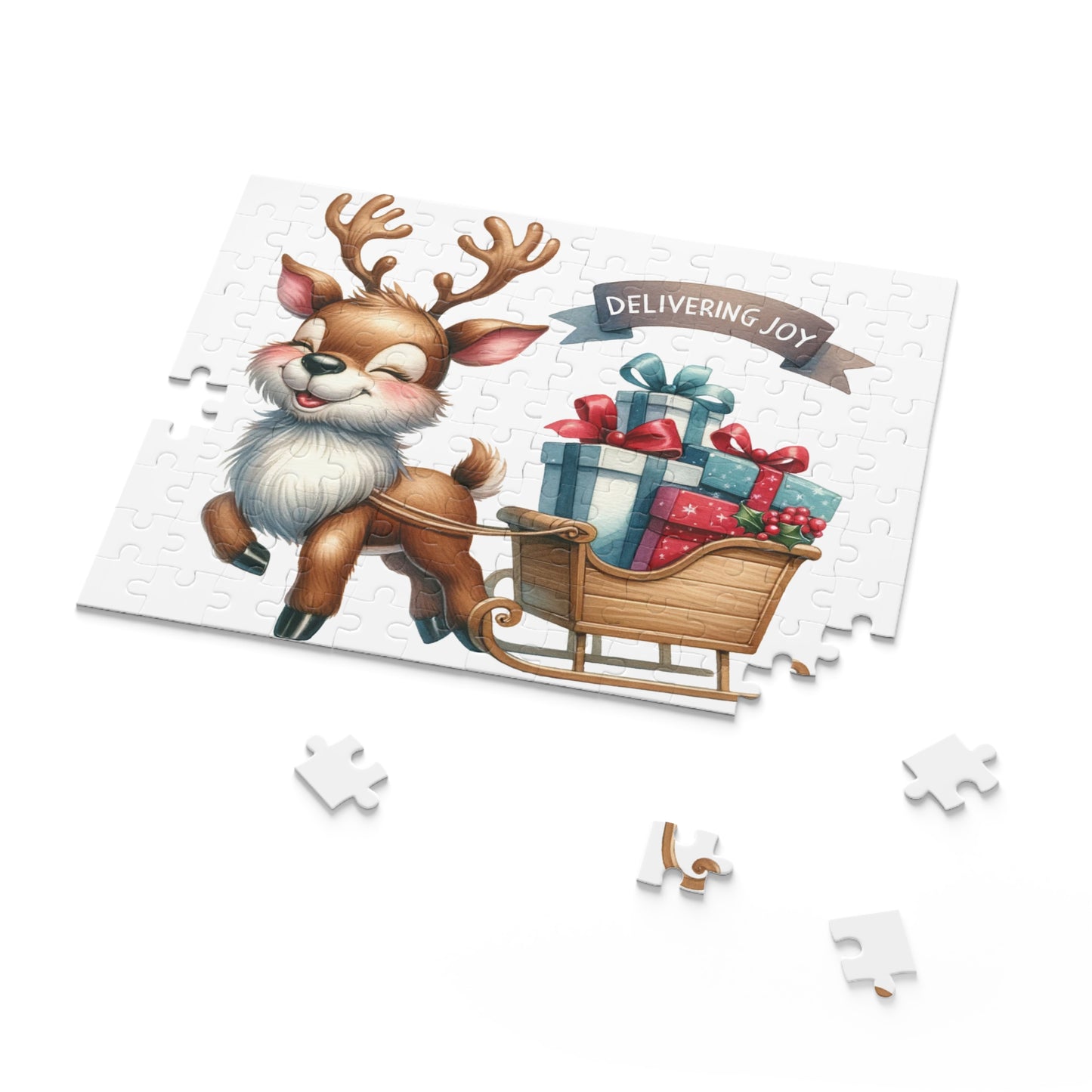 Personalised/Non-Personalised Puzzle, Christmas Reindeer (120, 252, 500-Piece)