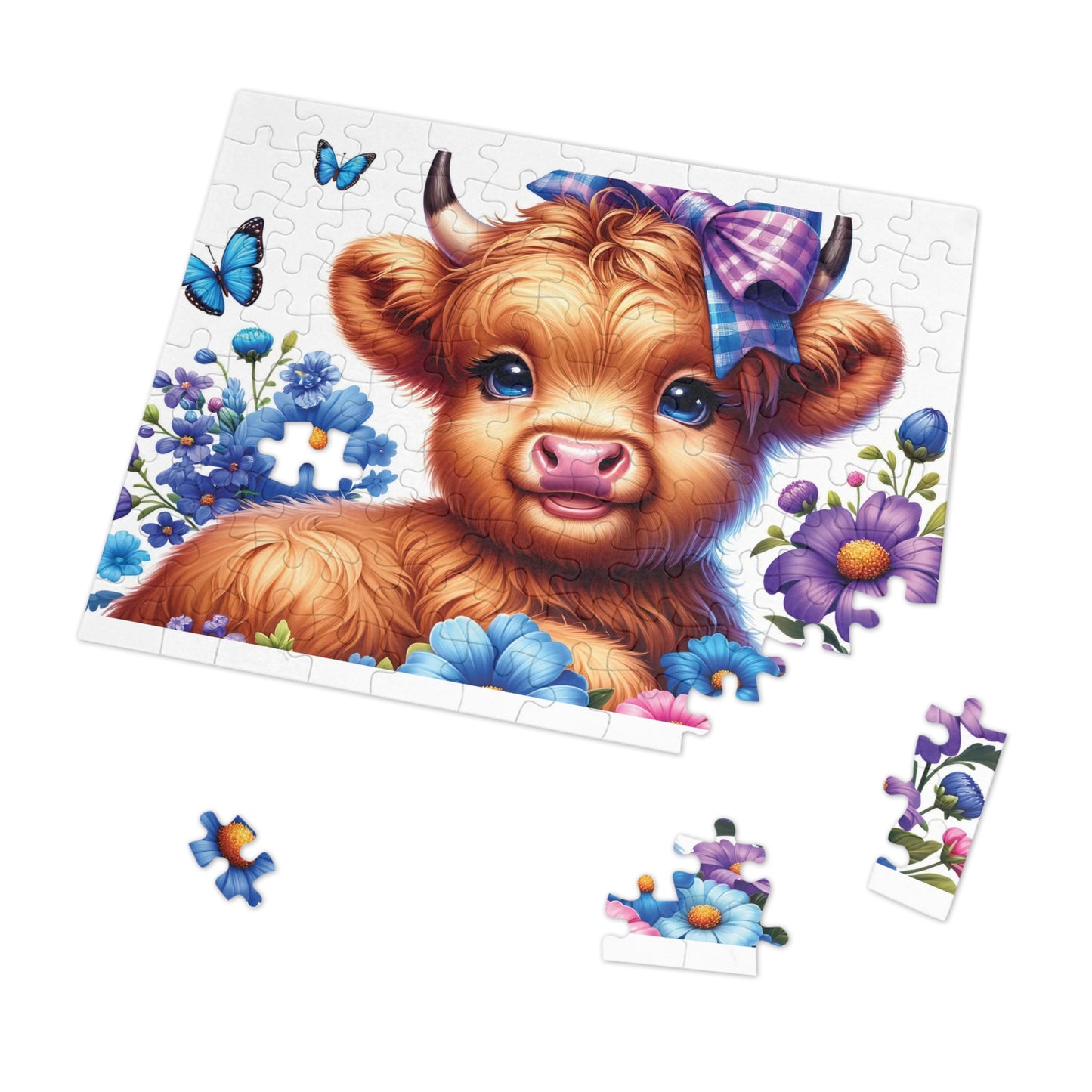 Jigsaw Puzzle, Highland Cow, Personalised/Non-Personalised (30, 110, 252, 500,1000-Piece)