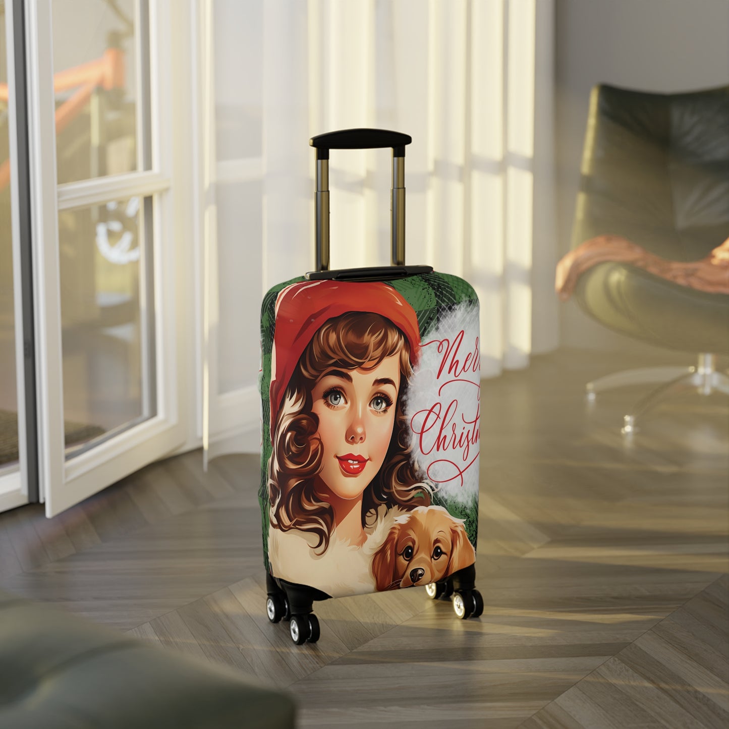 Luggage Cover, Vintage Christmas, awd-734