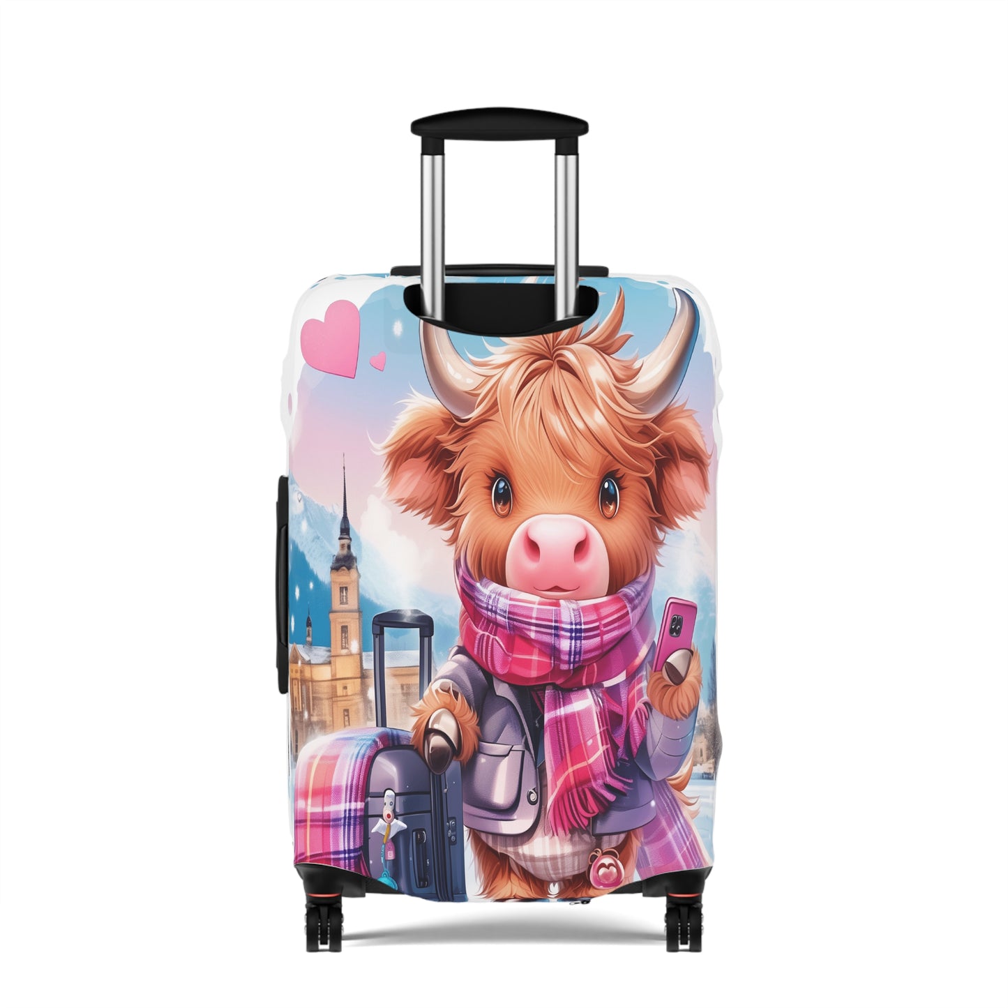 Luggage Cover, Travelling Highland Cow, awd-3023