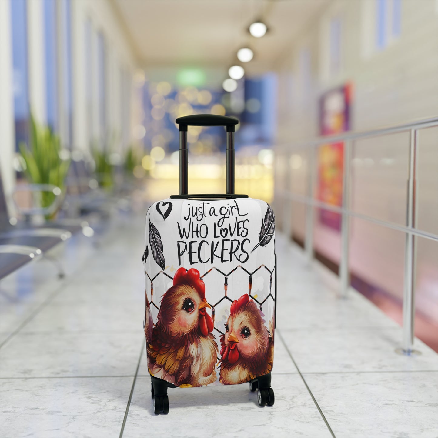 Luggage Cover, Chickens, Just a girl who loves Peckers awd-1474